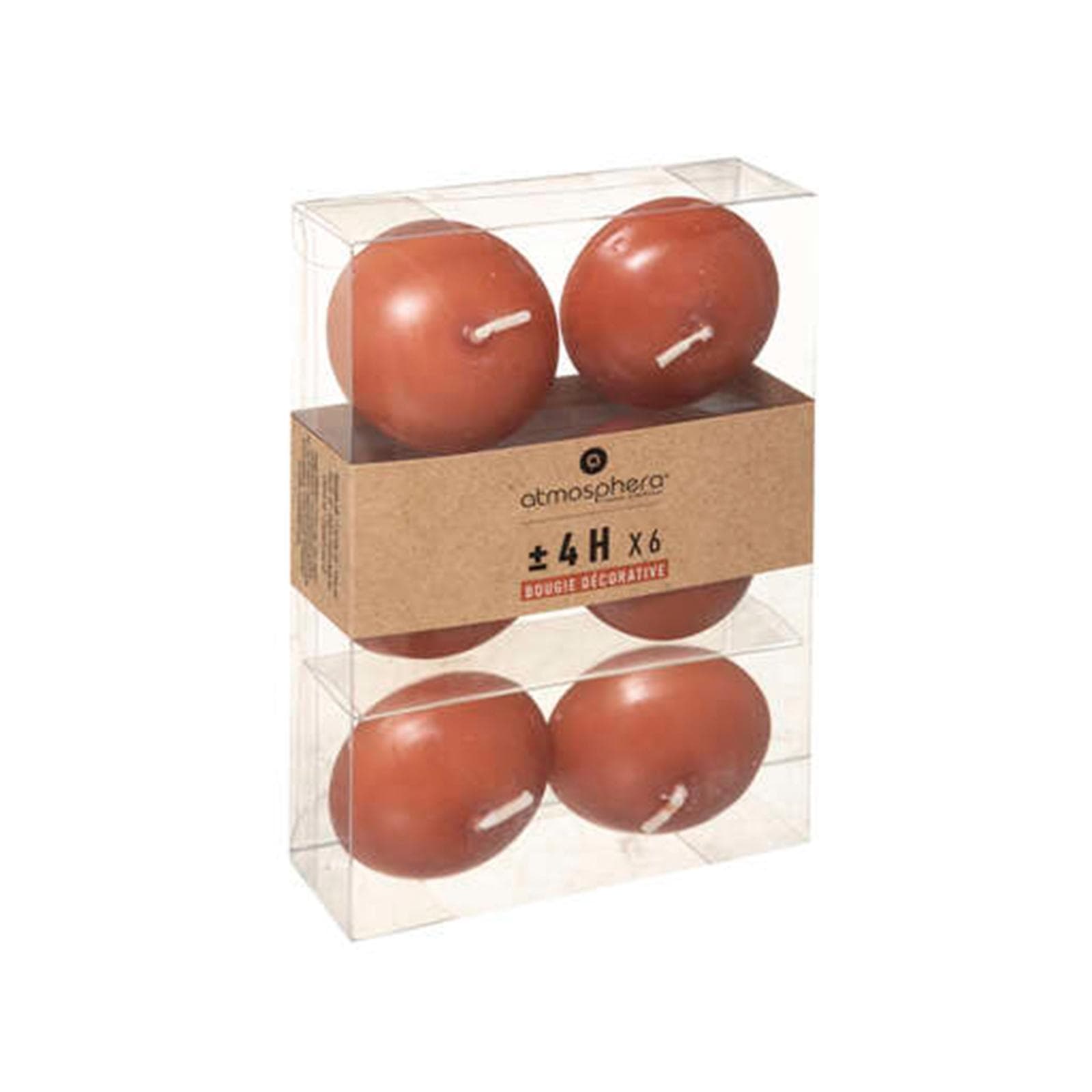 Set di 6 candele galleggianti diametro 4,5 cm arancio