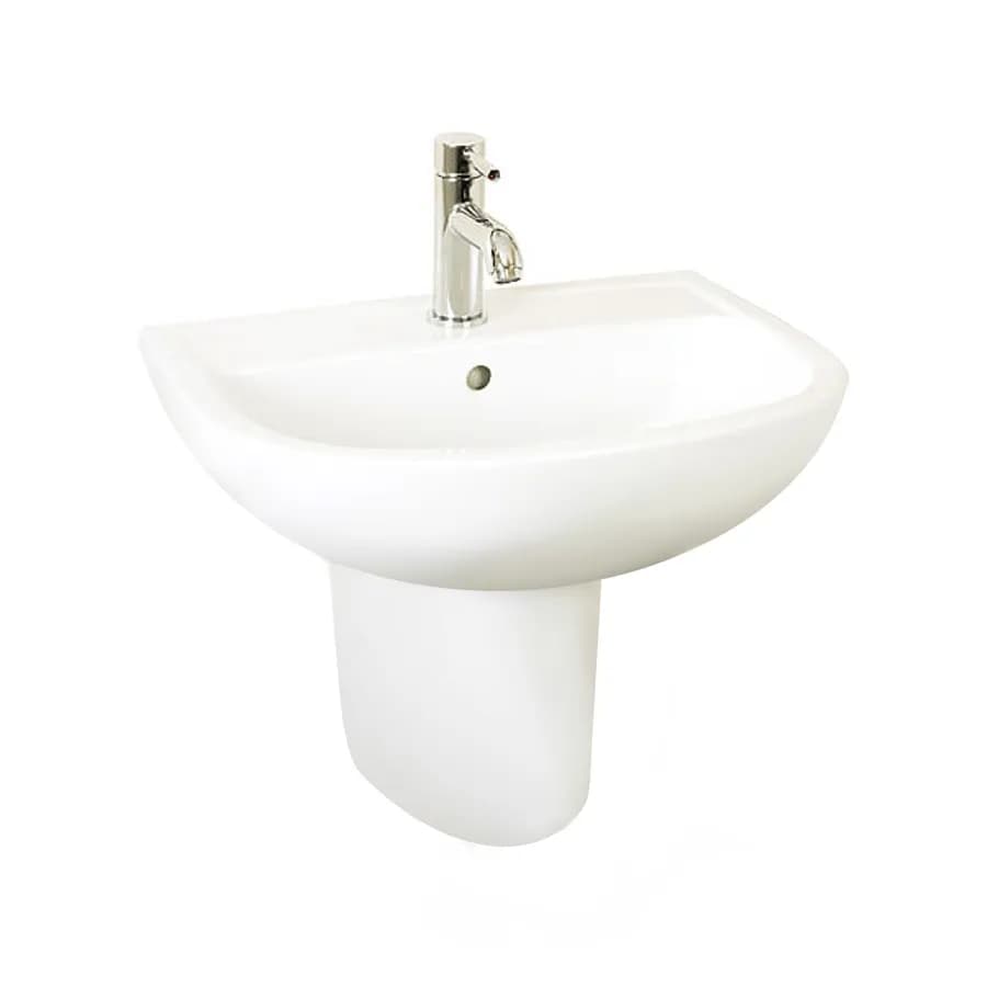 Lavabo arredo bagno con semicolonna 54,5 cm ceramica bianca - Miraj