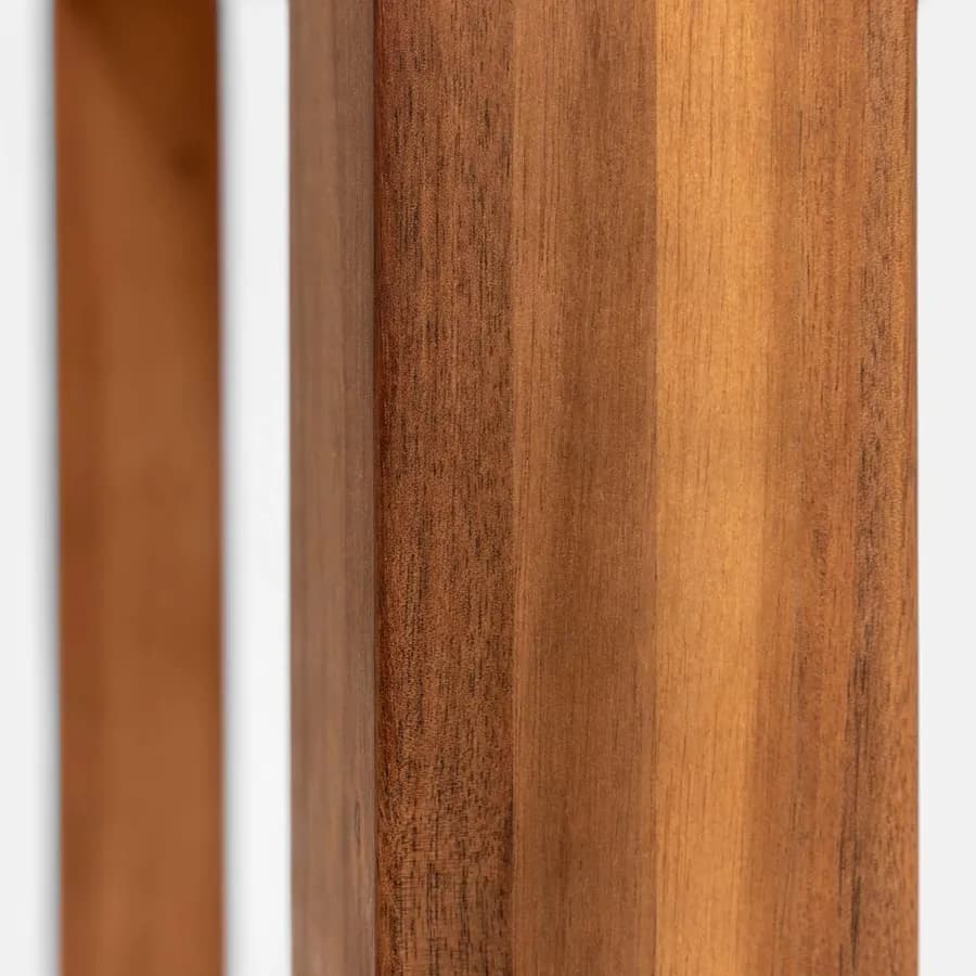 Set pranzo tavolo 160x80 cm e 4 sedie pieghevoli con braccioli in legno di acacia e corda tortora - Yadira