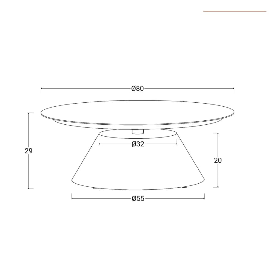 Tavolino da esterno rotondo 80 cm in alluminio bianco opaco - Dagre
