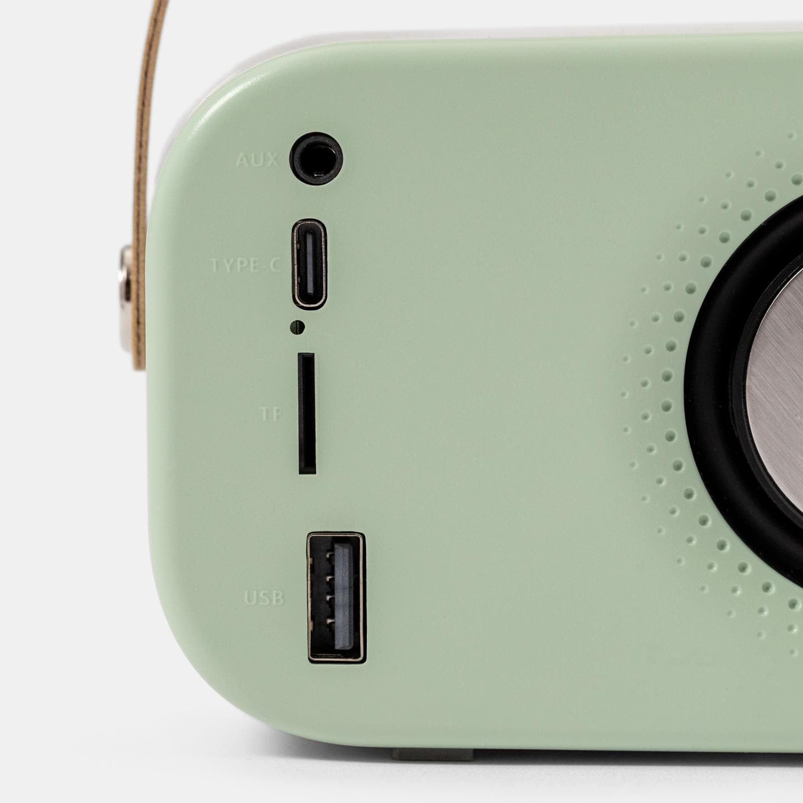 Altoparlante bluetooth 12x8h cm portatile ricaricabile verde e oro a forma di radio vintage - Boop