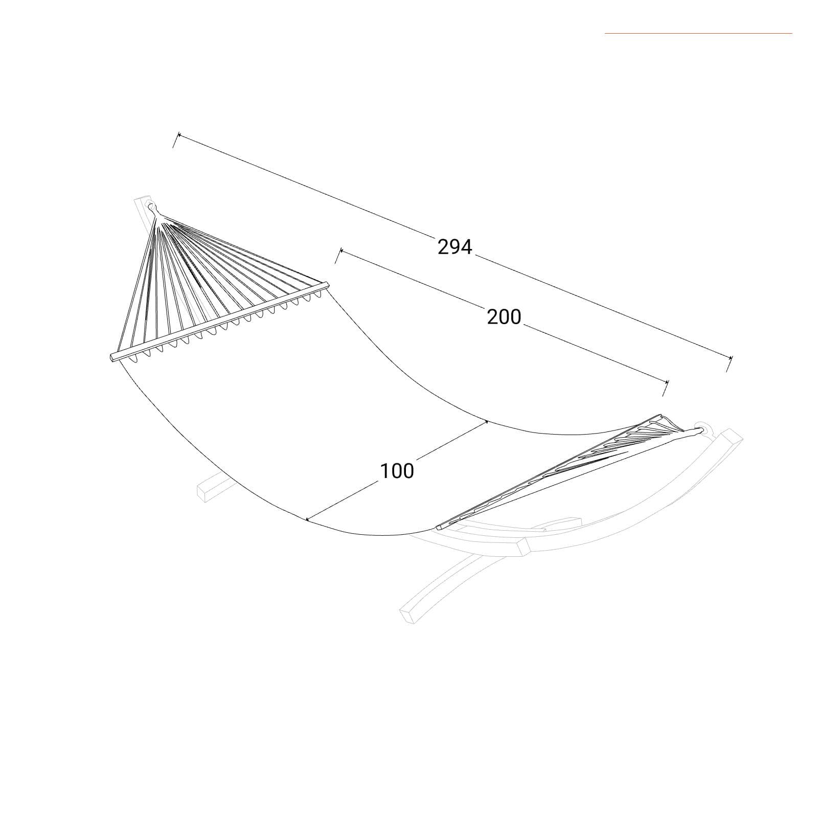 Amaca da giardino 100x200 cm in polycotone a righe blu con stecche in legno