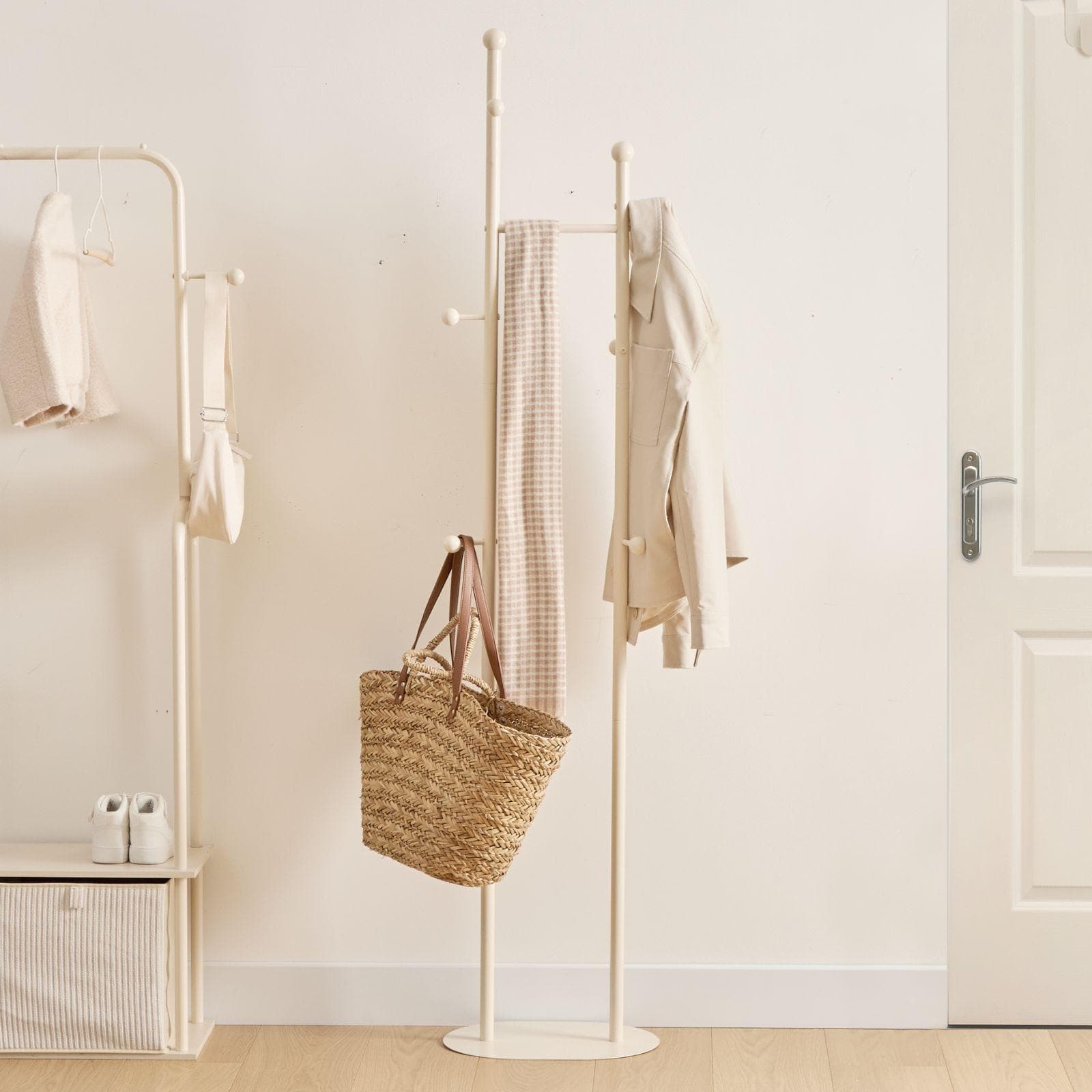 Appendiabiti doppio 40x188h cm in acciaio beige - Kelie
