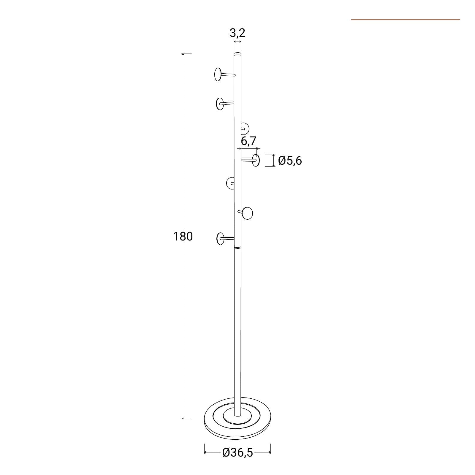Appendiabiti in metallo nero con 7 ganci - Colil