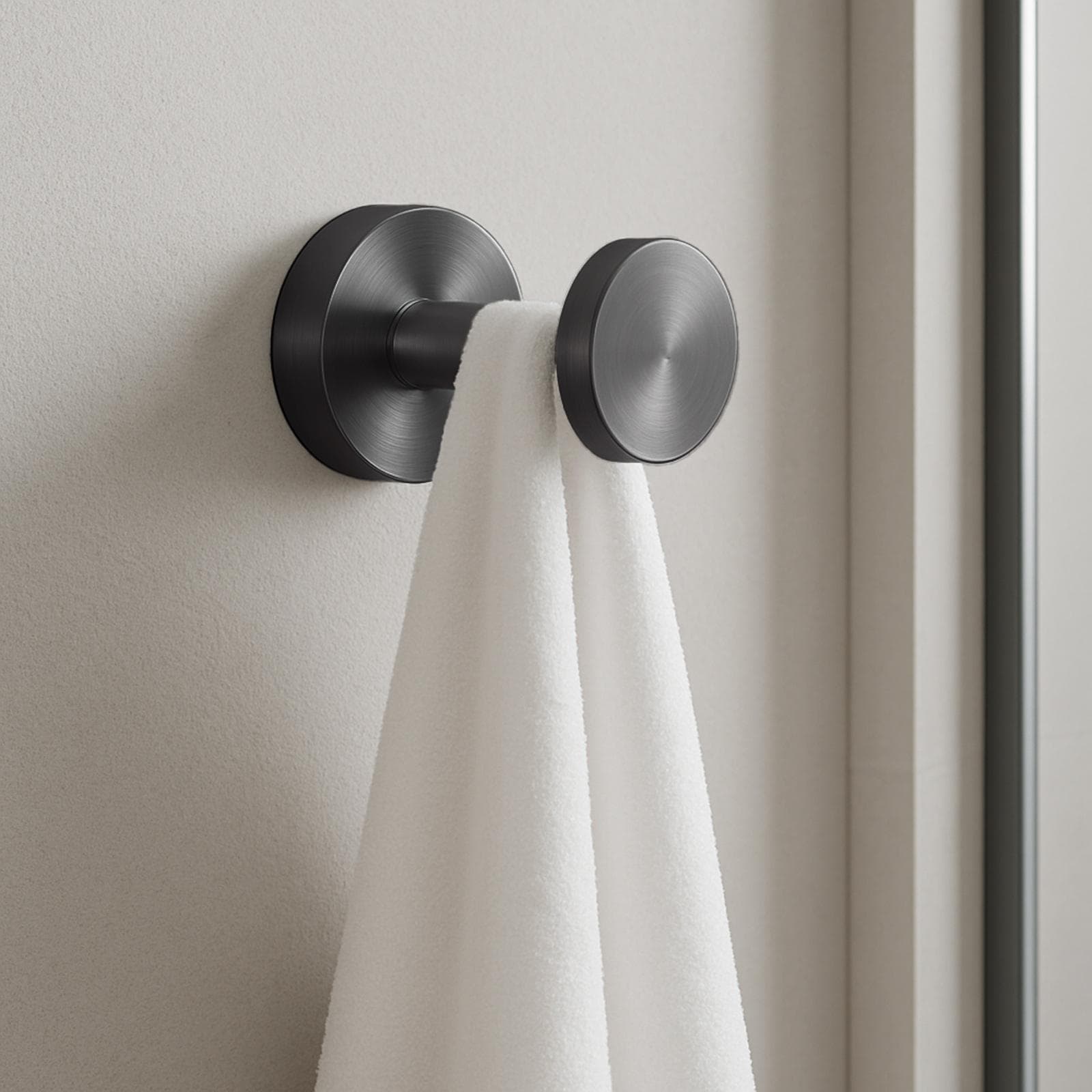Appendiabiti singolo a muro in acciao inox nero spazzolato - Glow