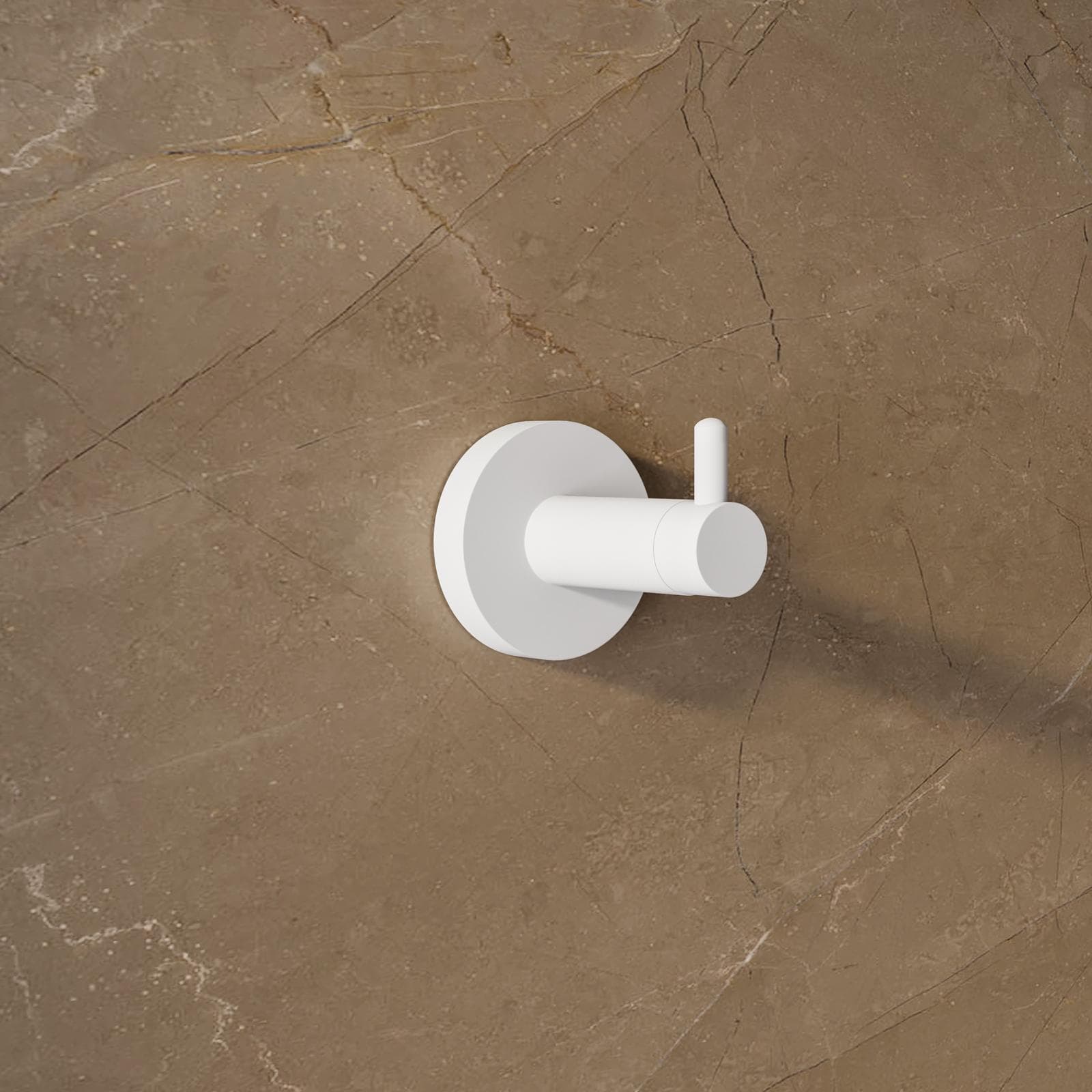Appendino singolo a muro in acciaio inox bianco opaco - Clover Round