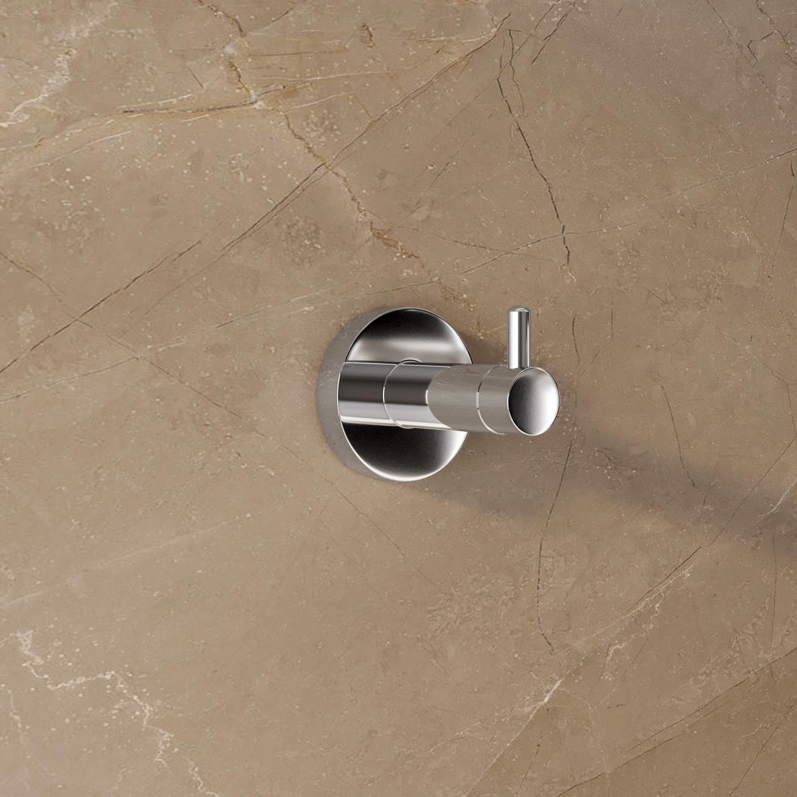 Appendino singolo a muro in acciaio inox cromo - Clover Round