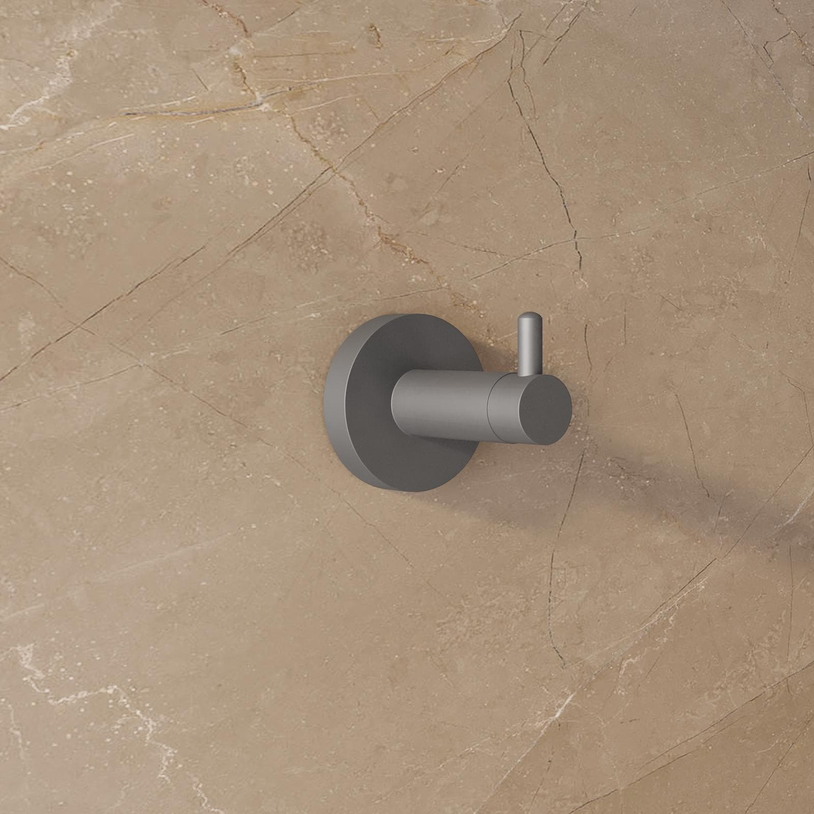 Appendino singolo a muro in acciaio inox nero satinato - Clover Round