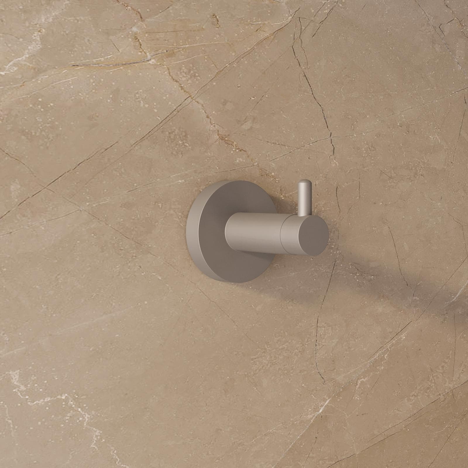 Appendino singolo a muro in acciaio inox tortora - Clover Round
