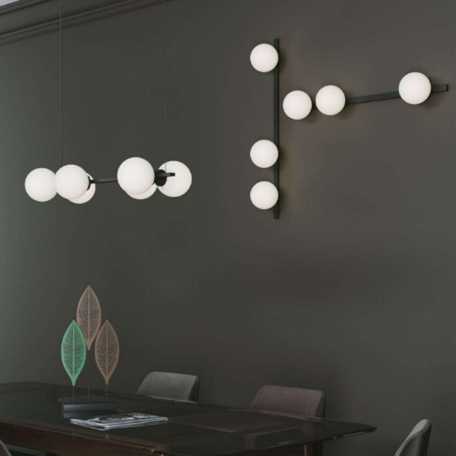 Applique 90 cm in metallo nero