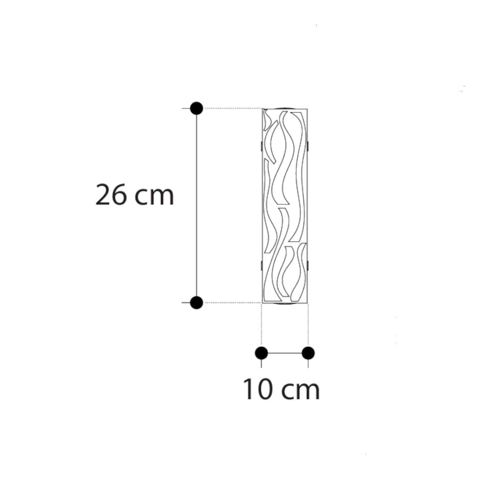 Applique LED 10x26 cm in vetro bianco con decorazioni