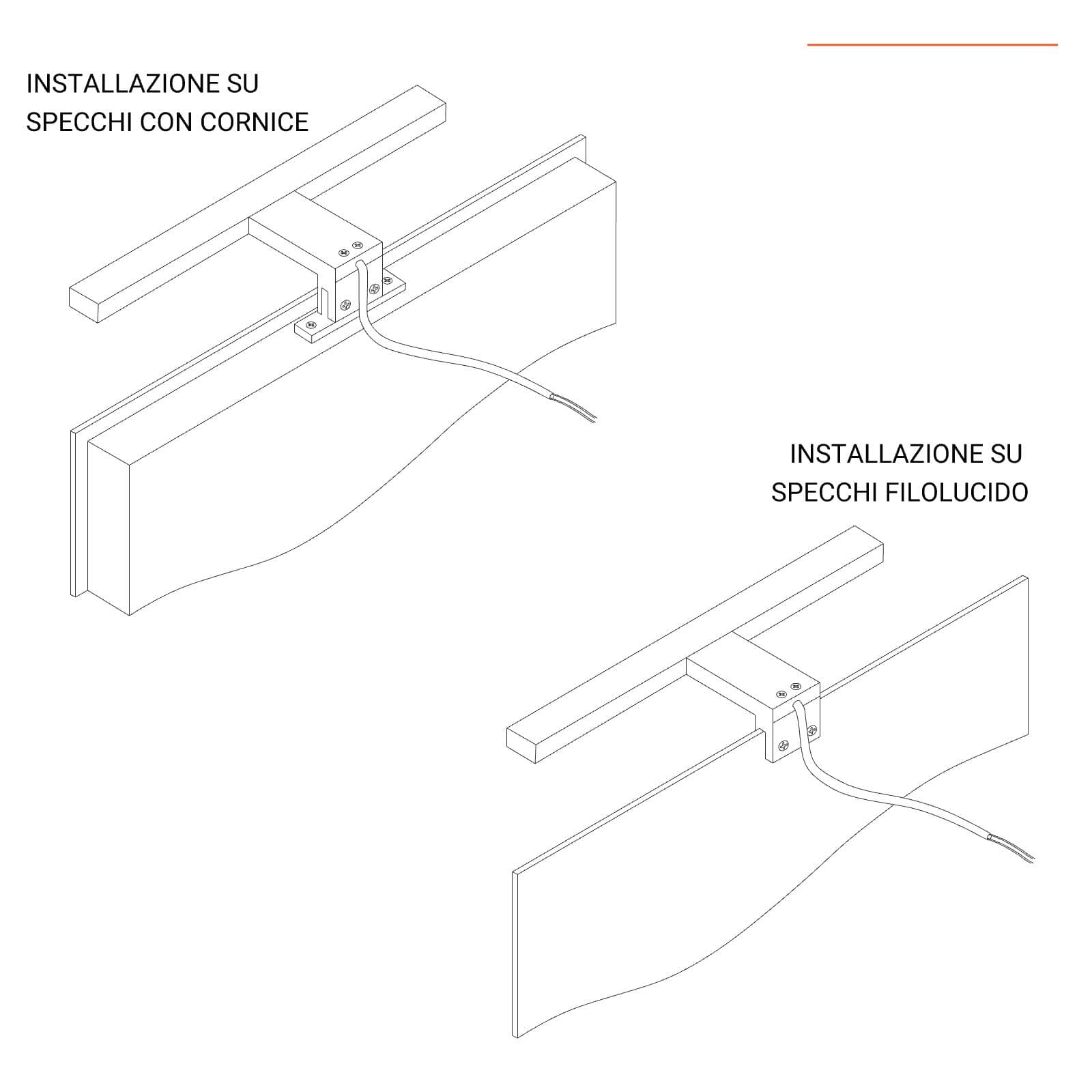 Applique LED 45 cm in alluminio nero opaco - Light