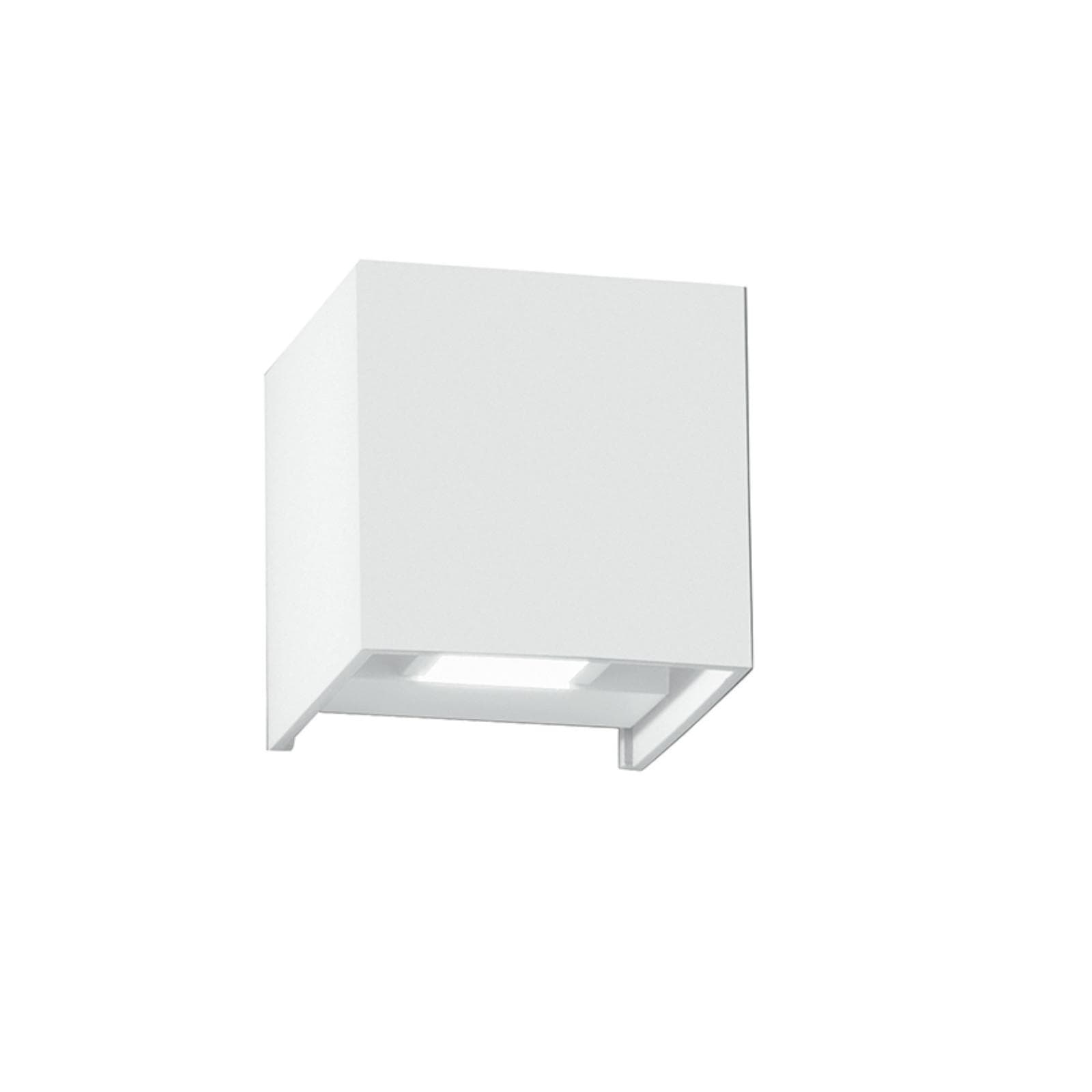 Applique LED biemissione da esterno 12x12 cm luce fredda in alluminio bianco