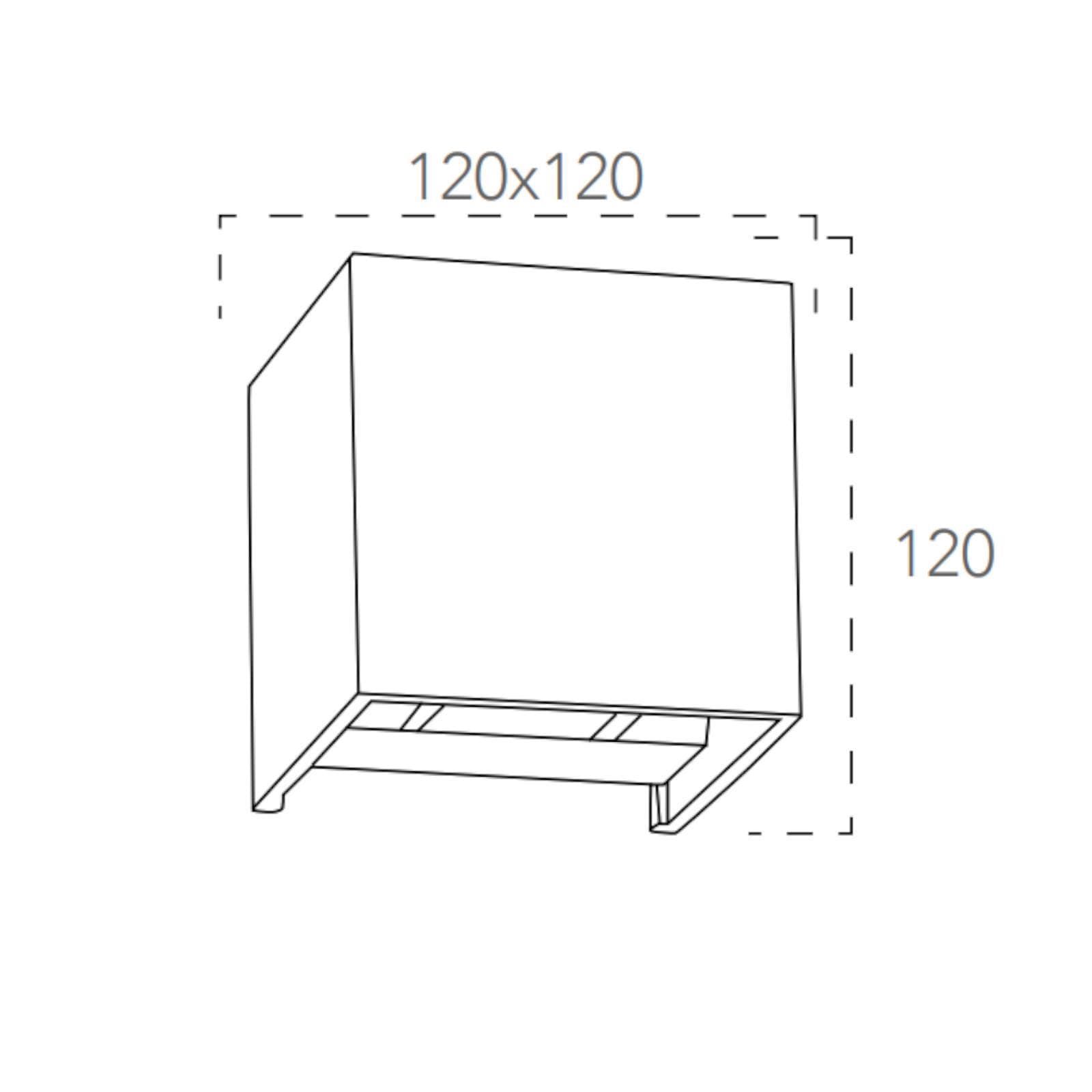 Applique LED biemissione da esterno 12x12 cm luce fredda in alluminio bianco