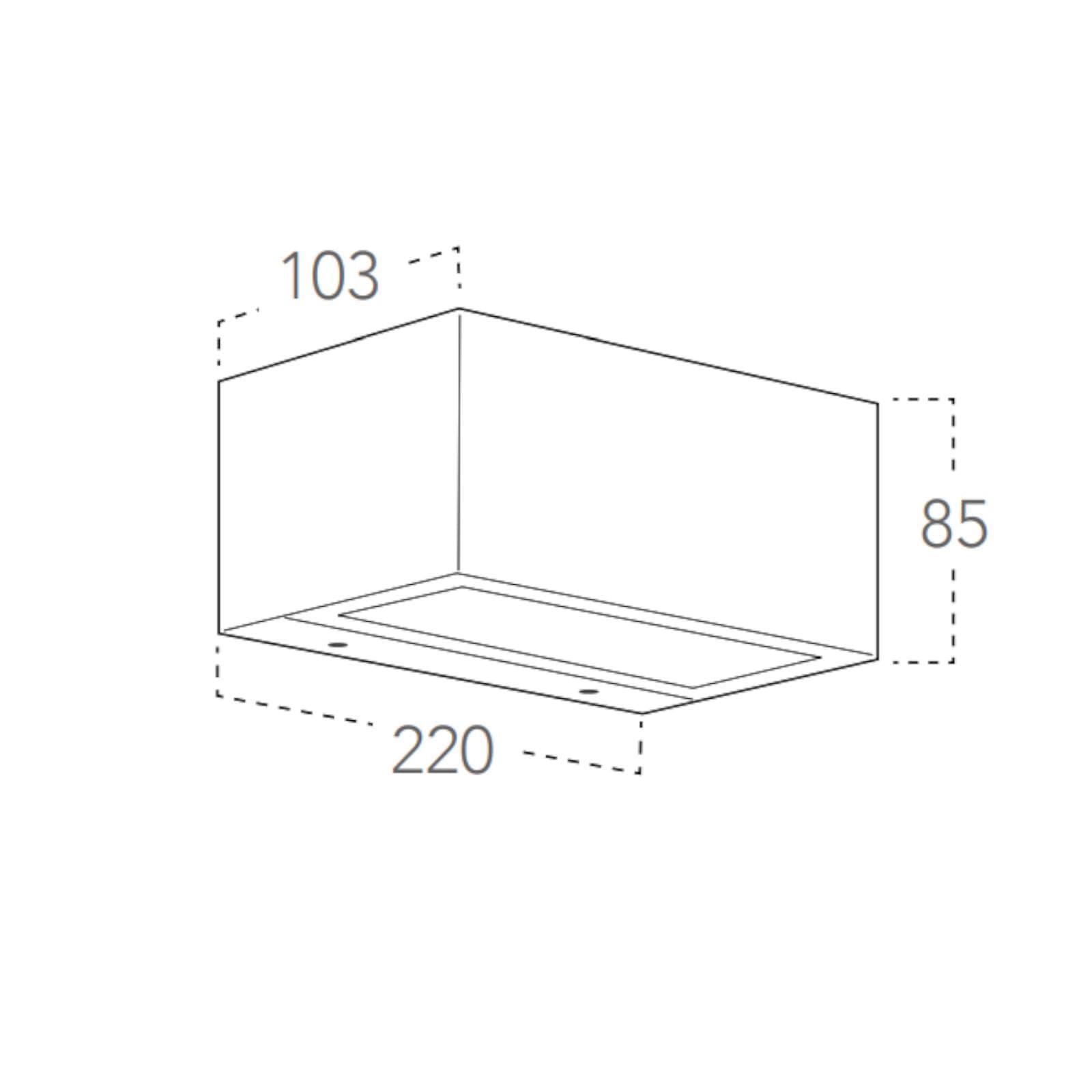 Applique LED biemissione da esterno 22x10 cm in alluminio bianco