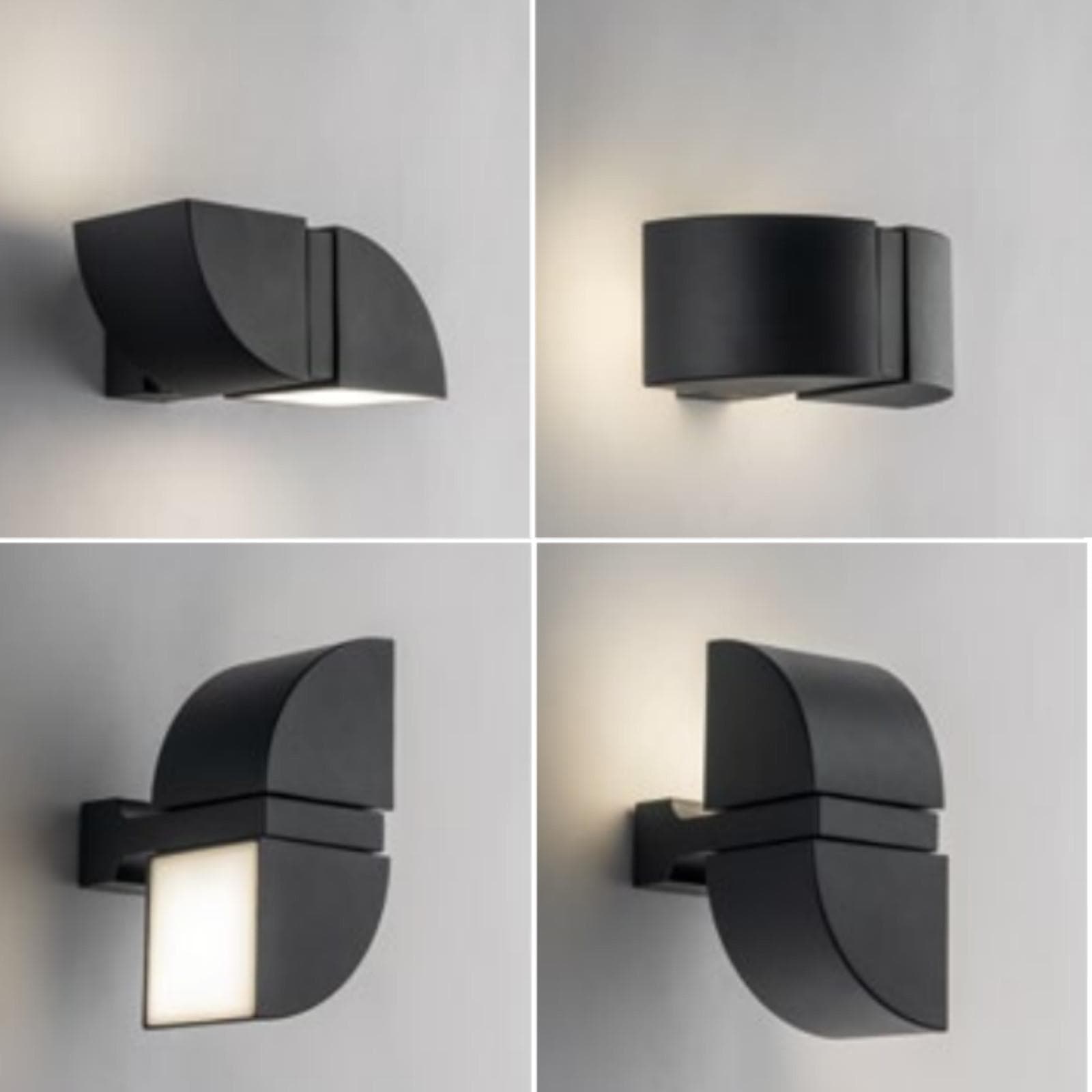 Applique LED da esterno regolabile 15,3x20,2 cm in alluminio goffrato antracite