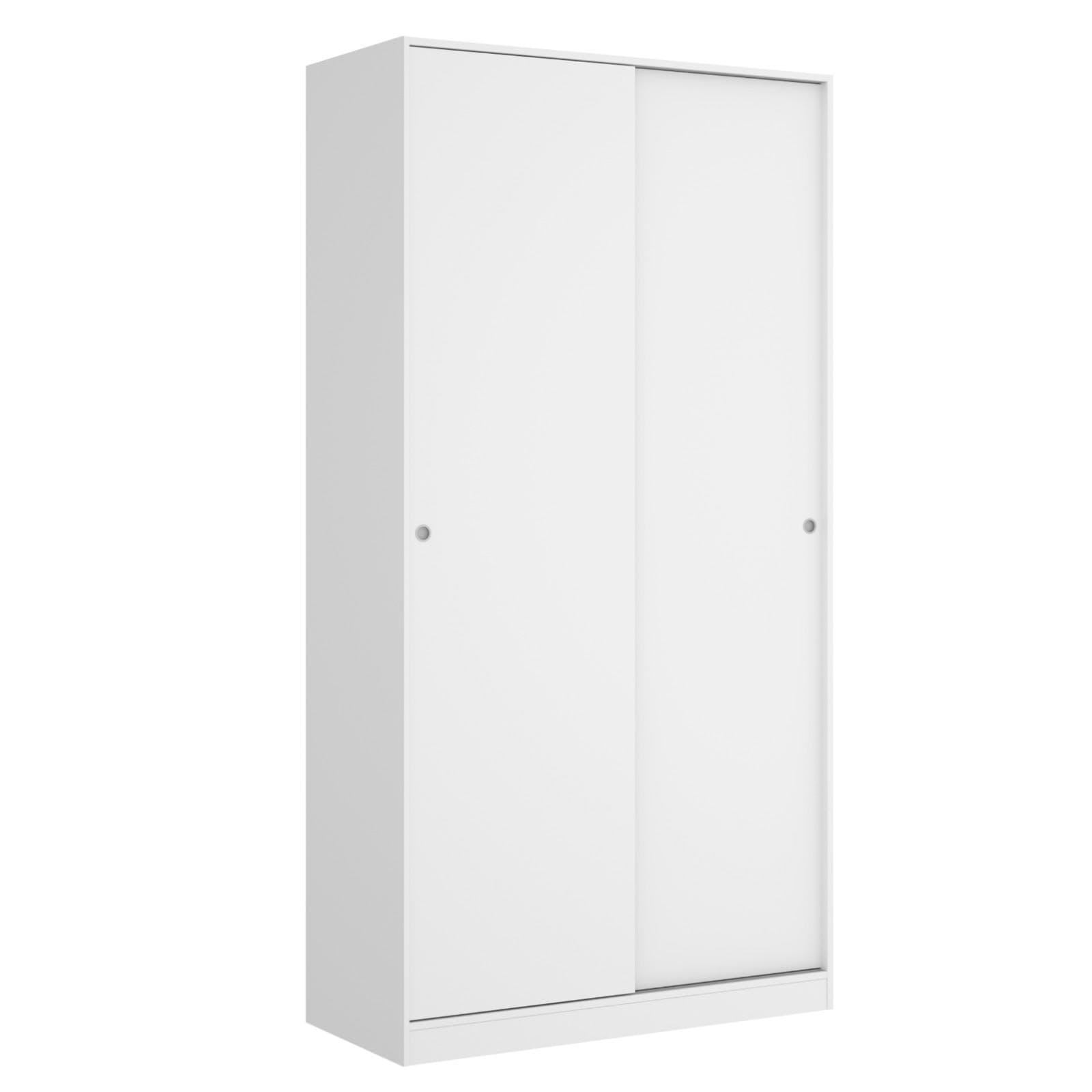 Armadio 100X204 h cm con porte scorrevoli in legno bianco lucido - Cosby