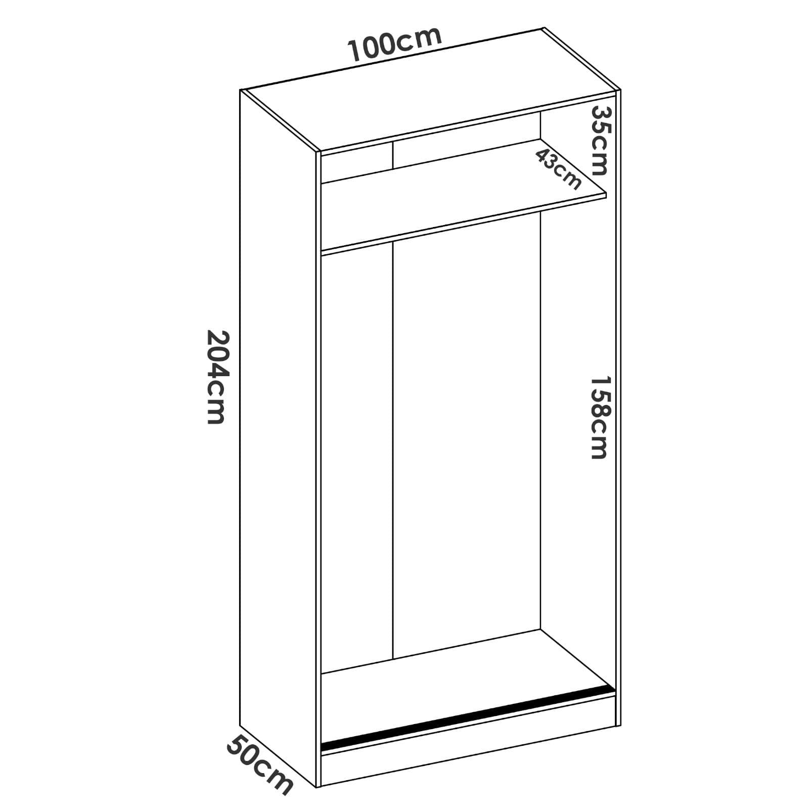 Armadio 100X204 h cm con porte scorrevoli in legno bianco lucido - Cosby