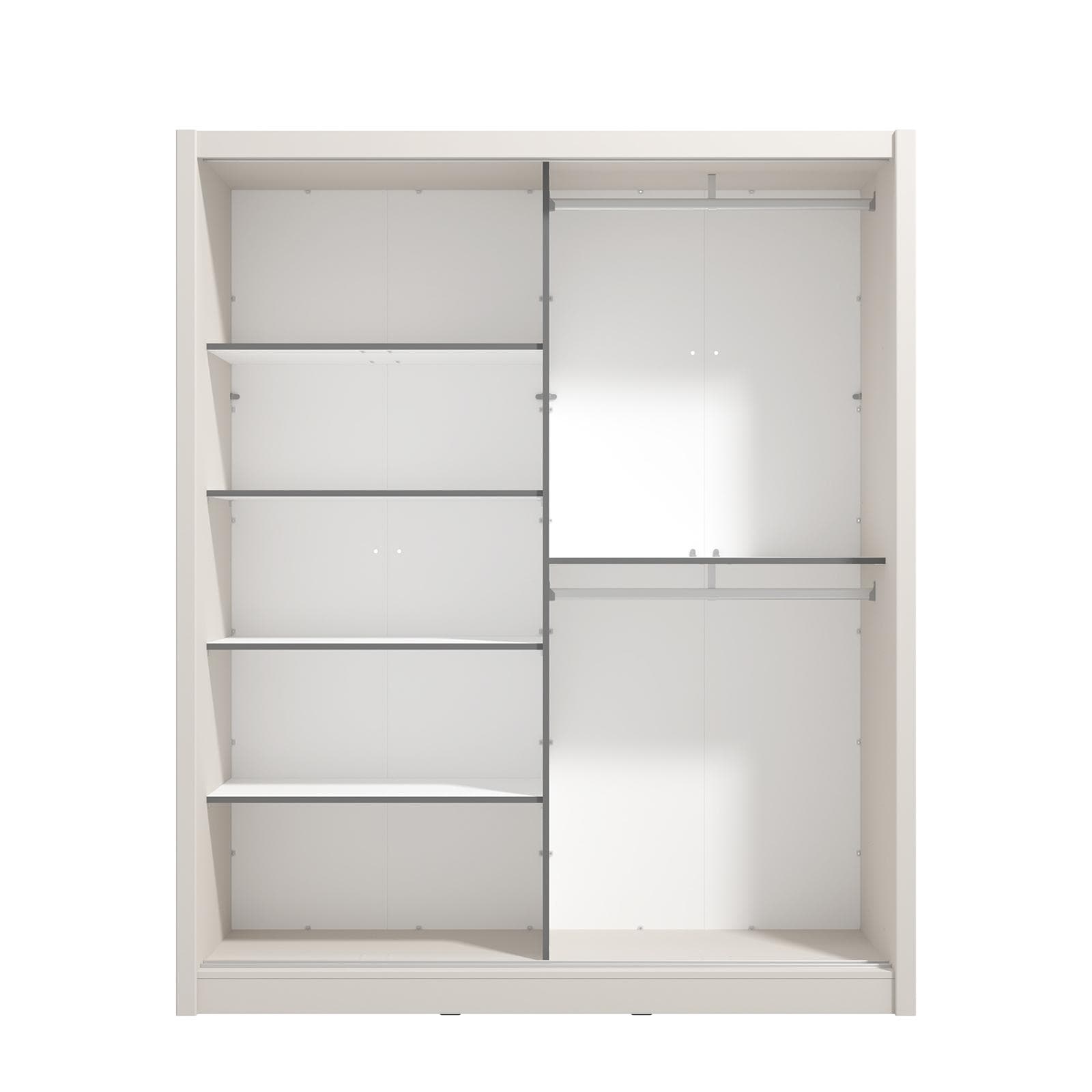 Armadio 180x216h cm cashmere con 2 ante scorrevoli e specchio - Colman
