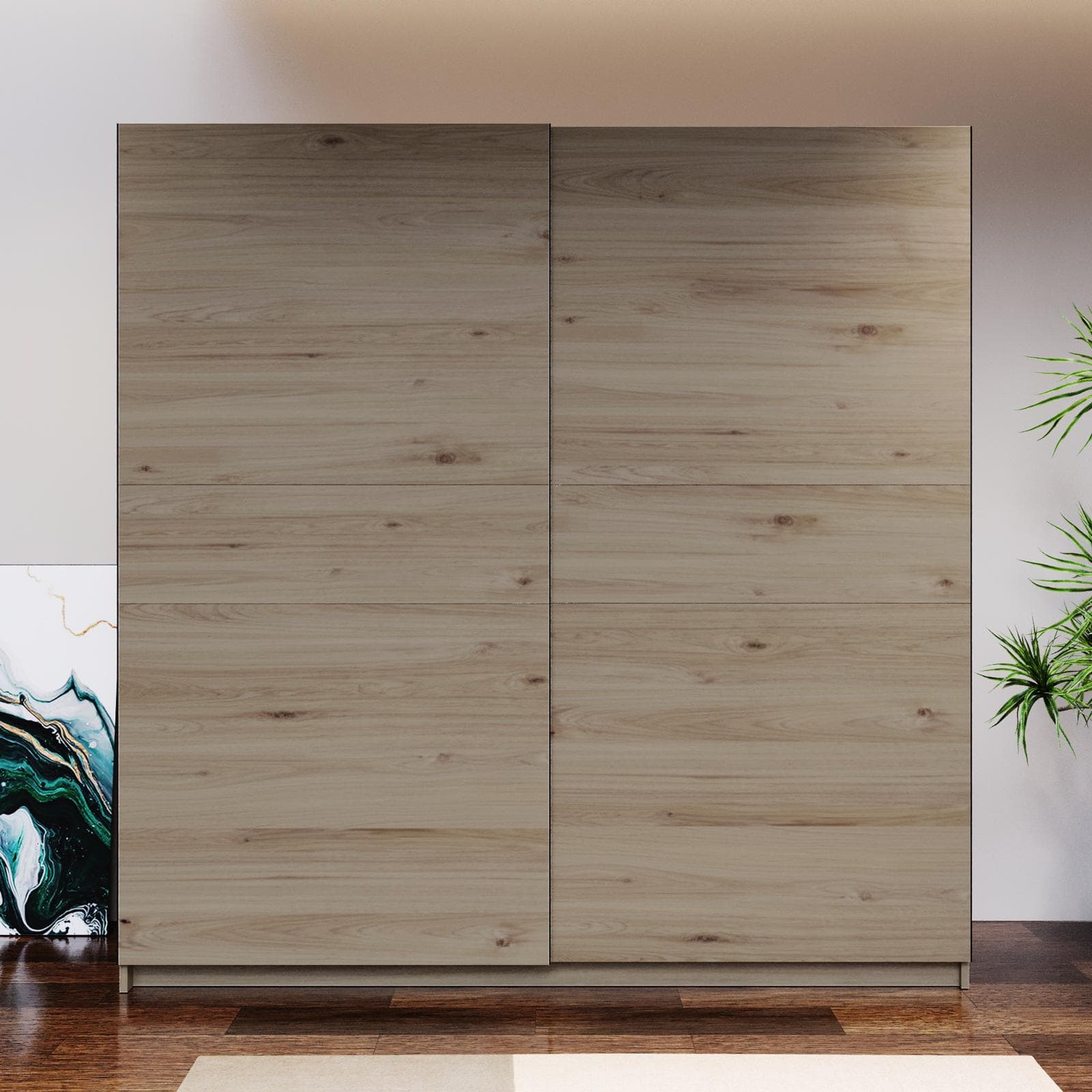 Armadio 200x205h cm con 2 ante scorrevoli rovere - Essex