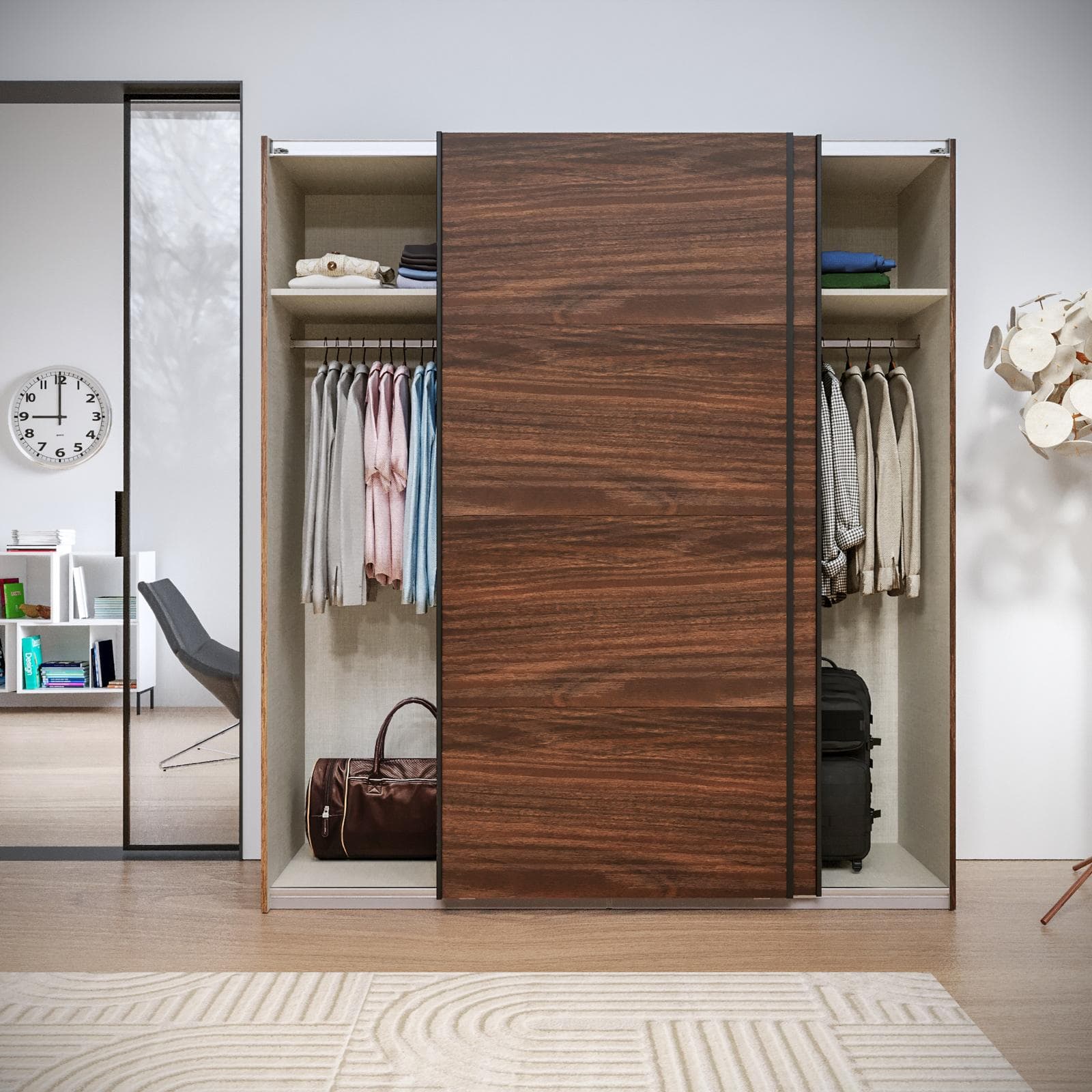 Armadio 203x223h cm rovere deciso con 2 ante scorrevoli - Alen