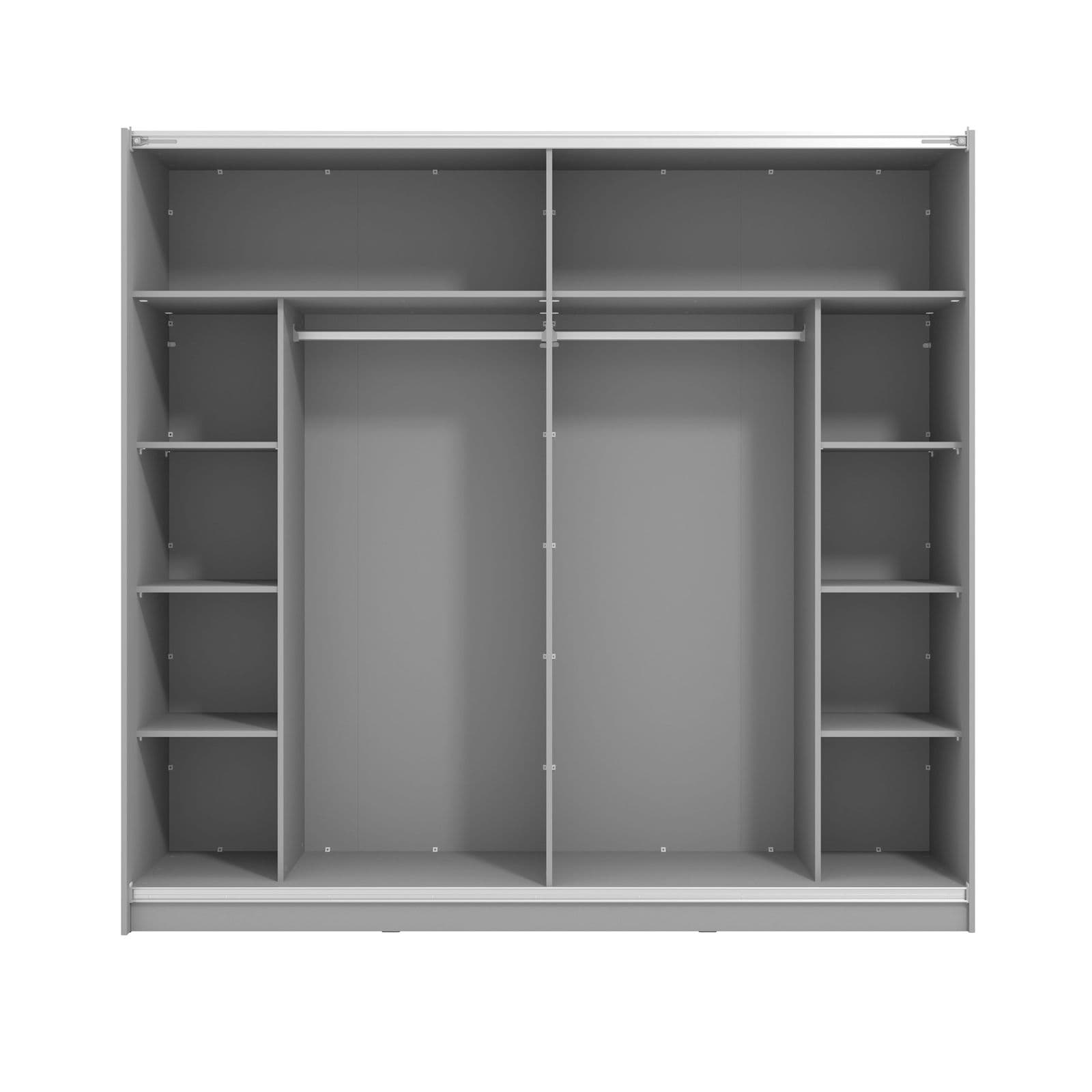 Armadio 217x210h cm con 2 ante scorrevoli in legno grafite - Rufus