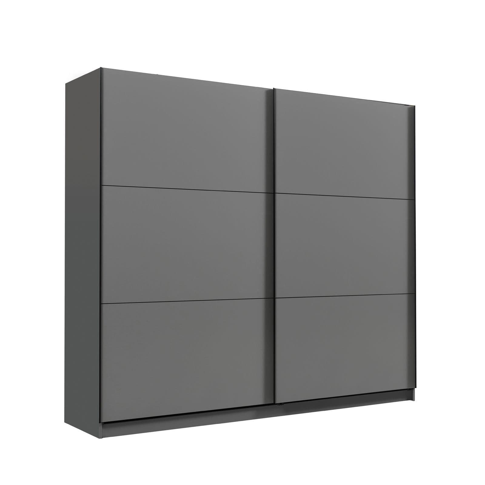 Armadio 217x210h cm con 2 ante scorrevoli in legno grafite - Rufus
