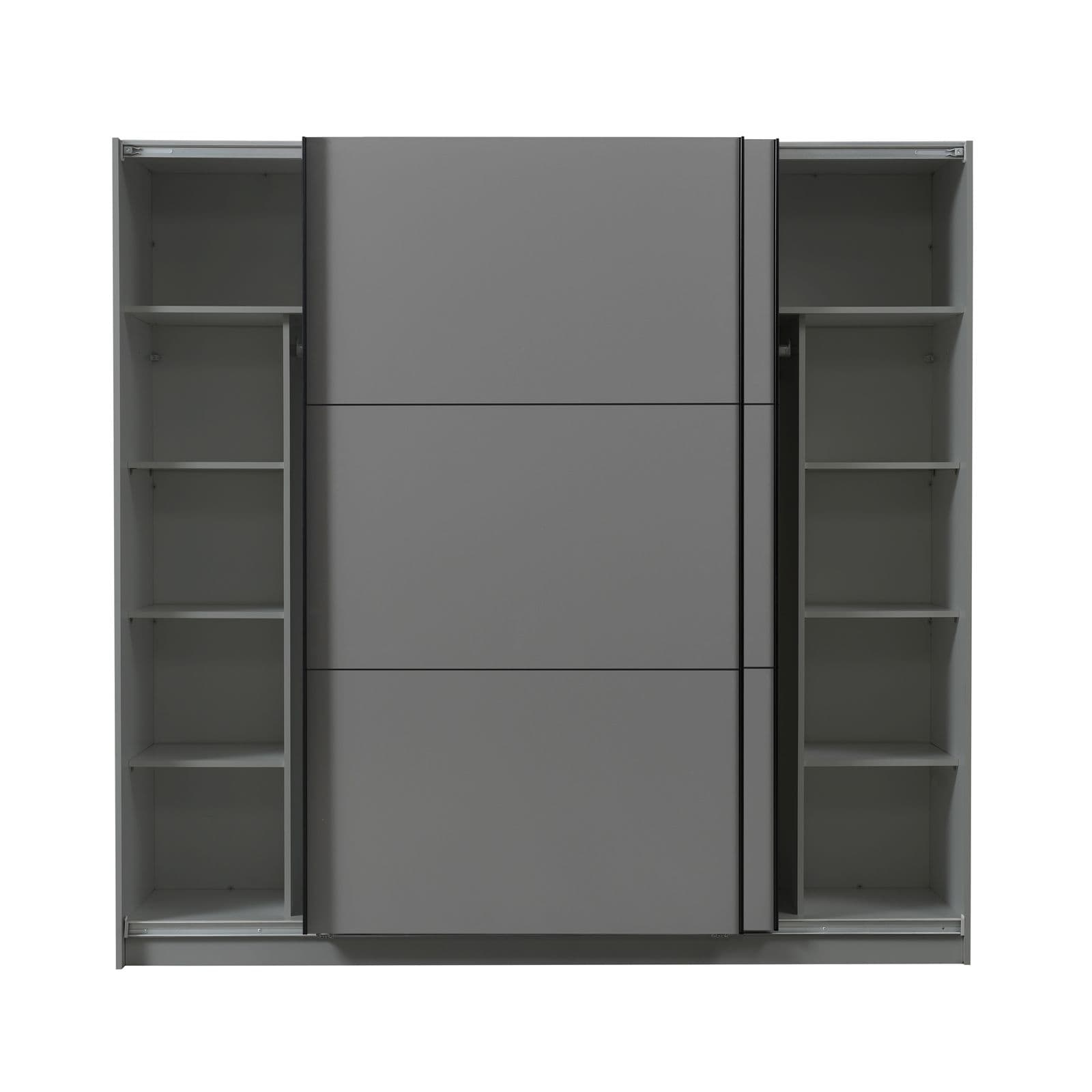 Armadio 217x210h cm con 2 ante scorrevoli in legno grafite - Rufus