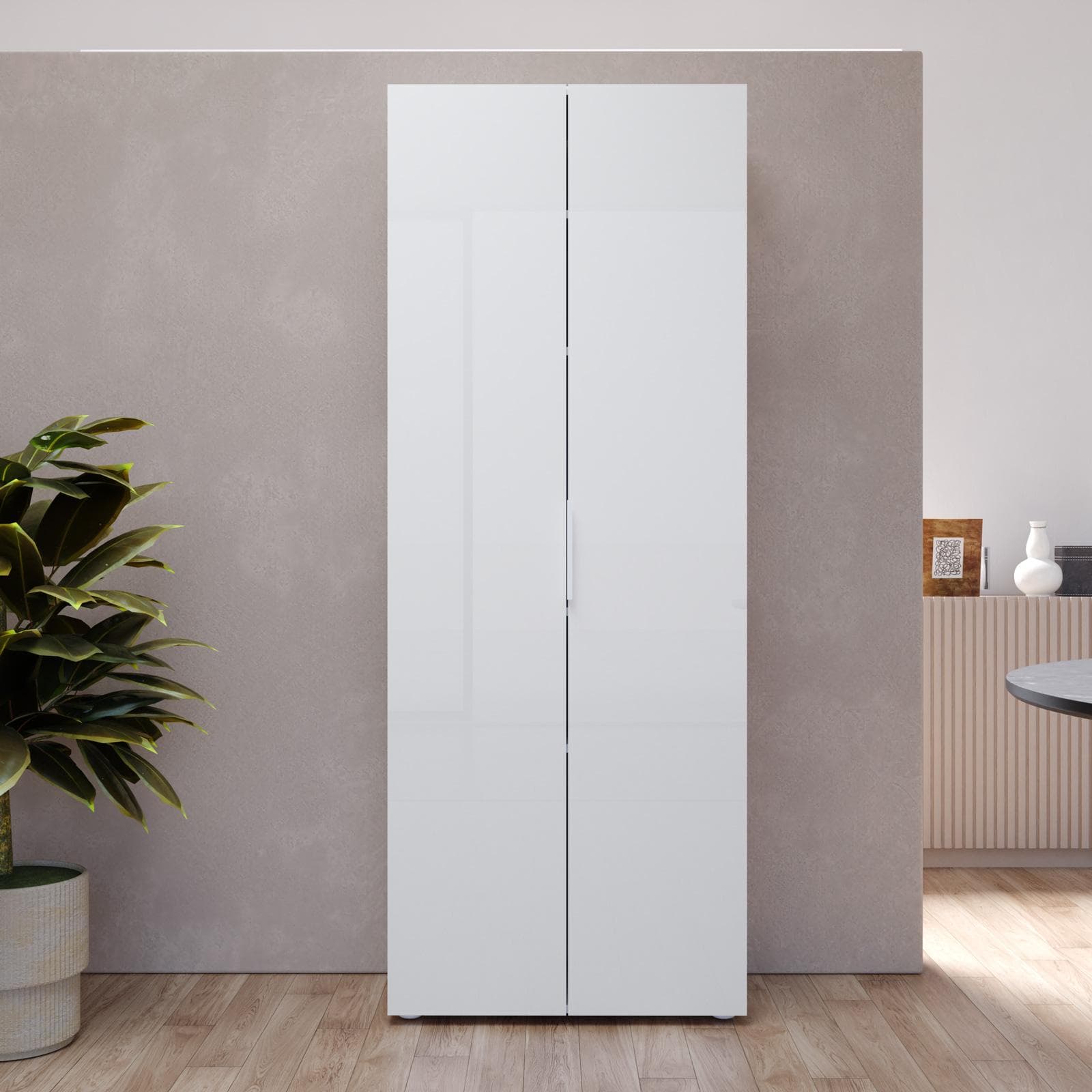 Armadio 70x181h cm bianco opaco con 2 ante - Delhi