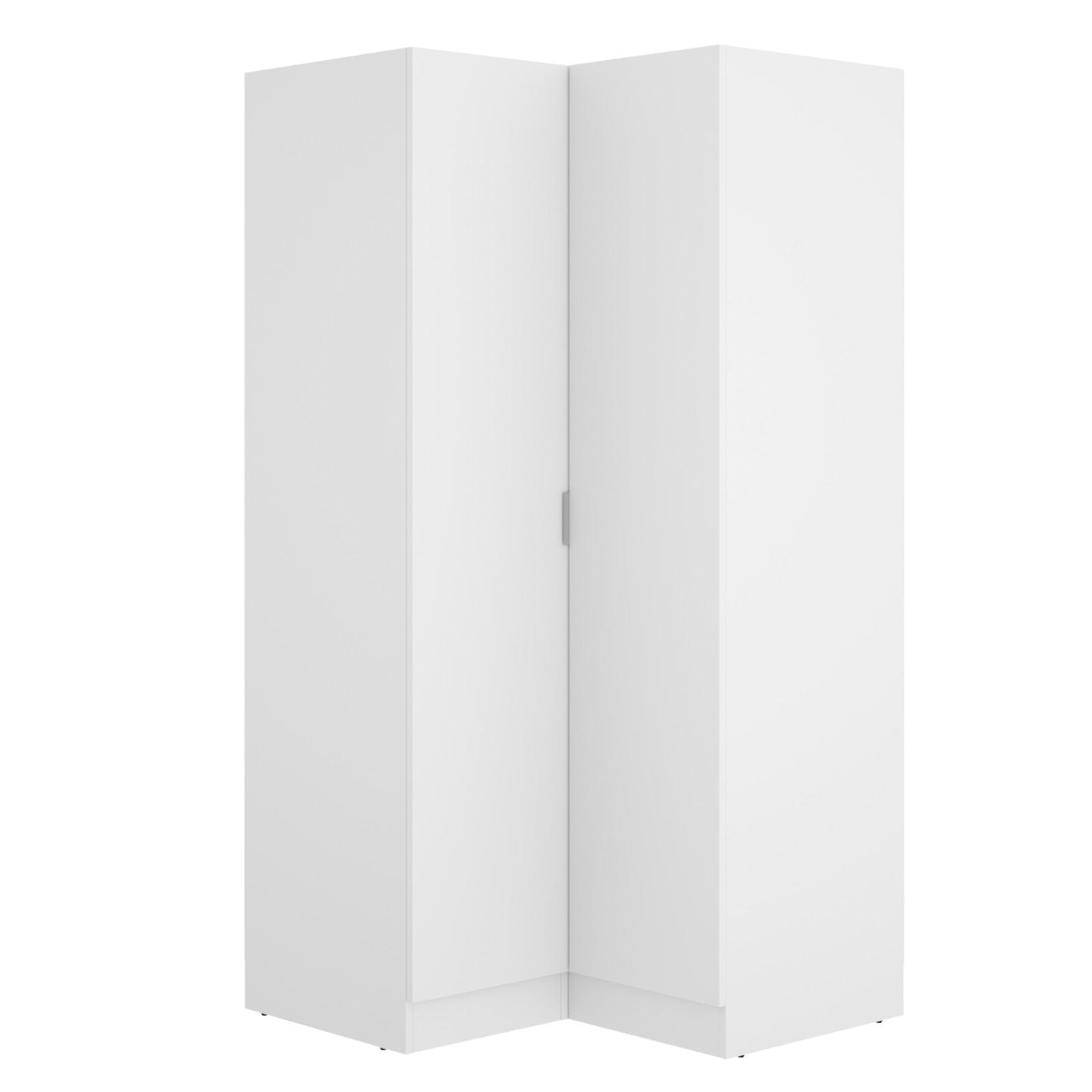 Armadio angolare 93x184 h cm reversibile con vani e ante in legno bianco - Axel