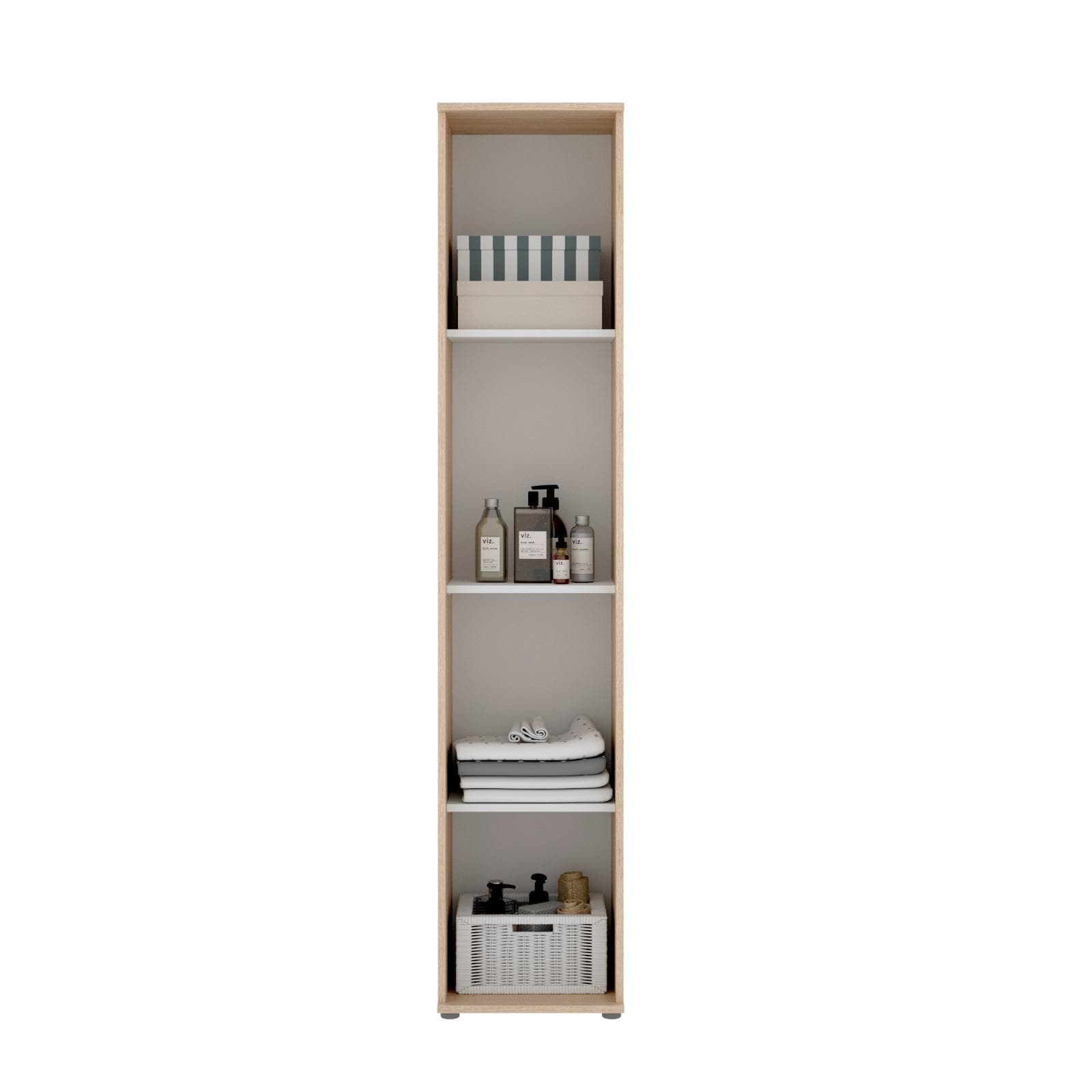 Armadio multiuso 39x190h cm in legno naturale con anta singola - Dagen