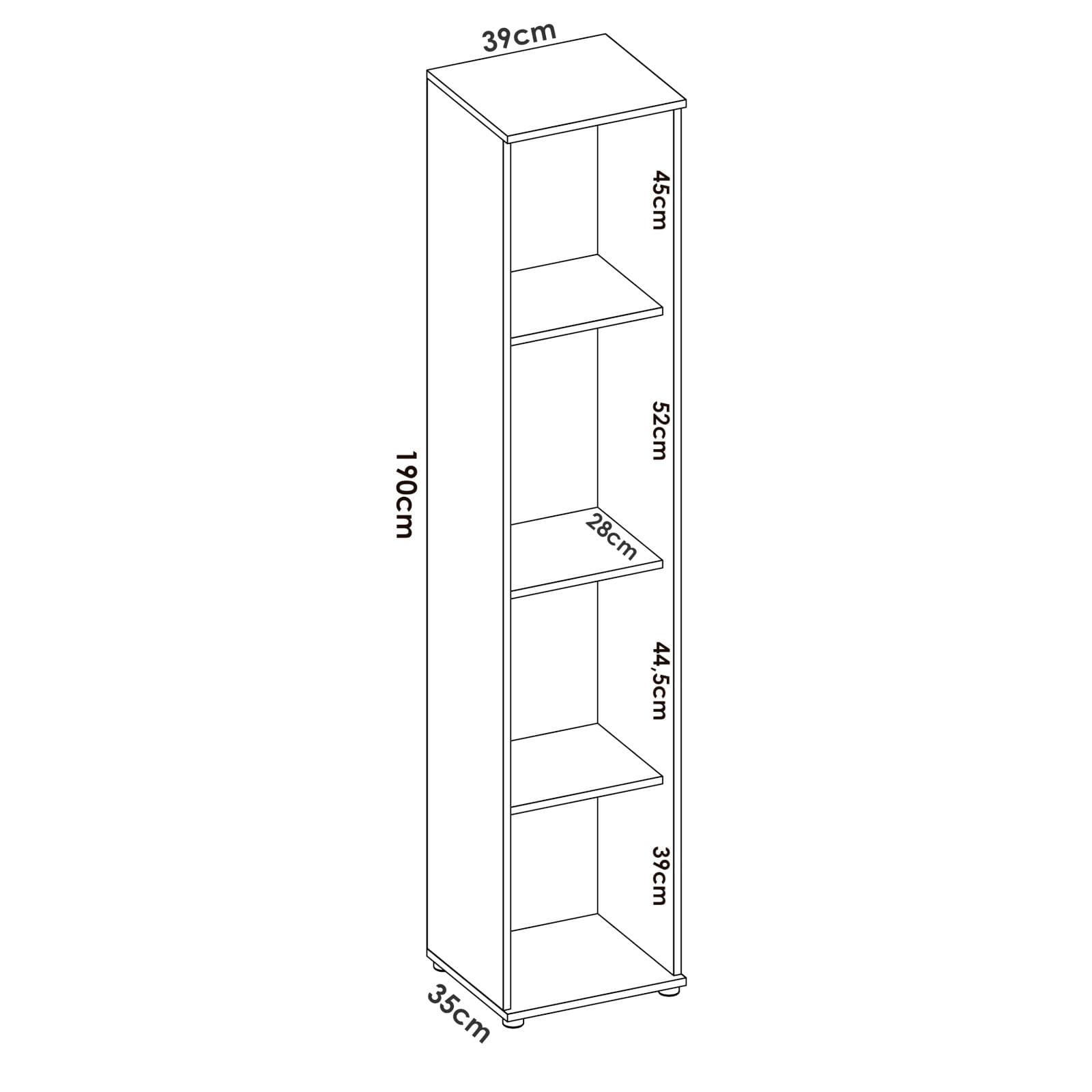 Armadio multiuso 39x190h cm in legno naturale con anta singola - Dagen