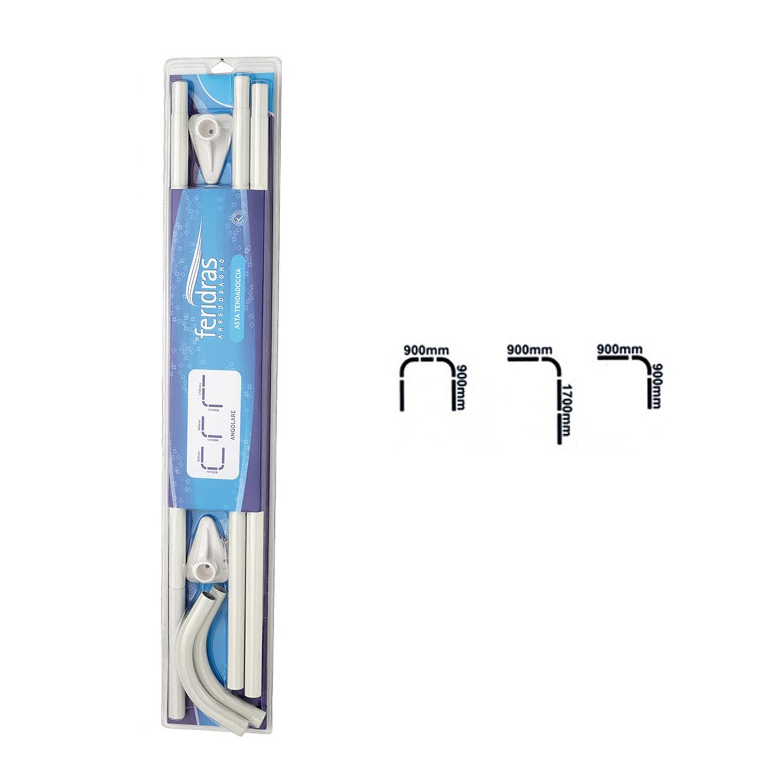 Asta per tenda doccia angolare 90-170 cm bianco