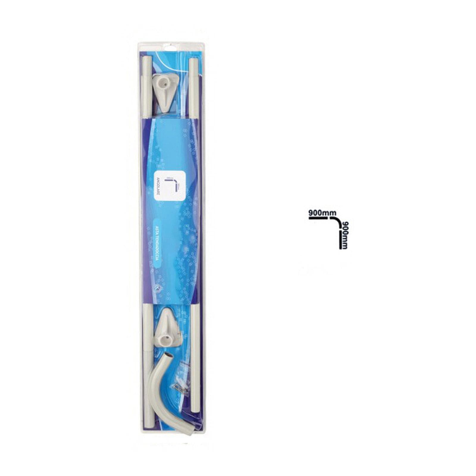 Asta per tenda doccia angolare 90 x 90 cm bianco