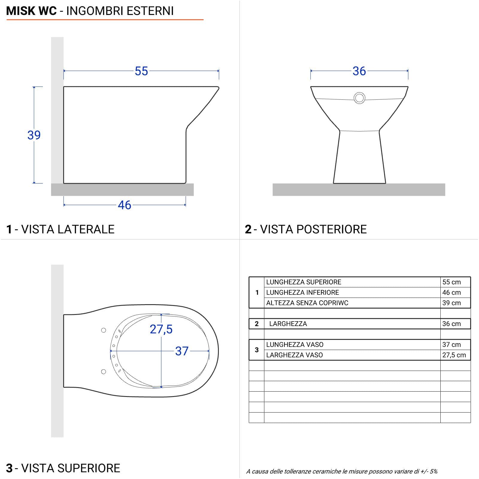 Bagno completo con mobile sospeso 60 cm rovere gold 2 ante con specchio sanitari e miscelatori - Davis