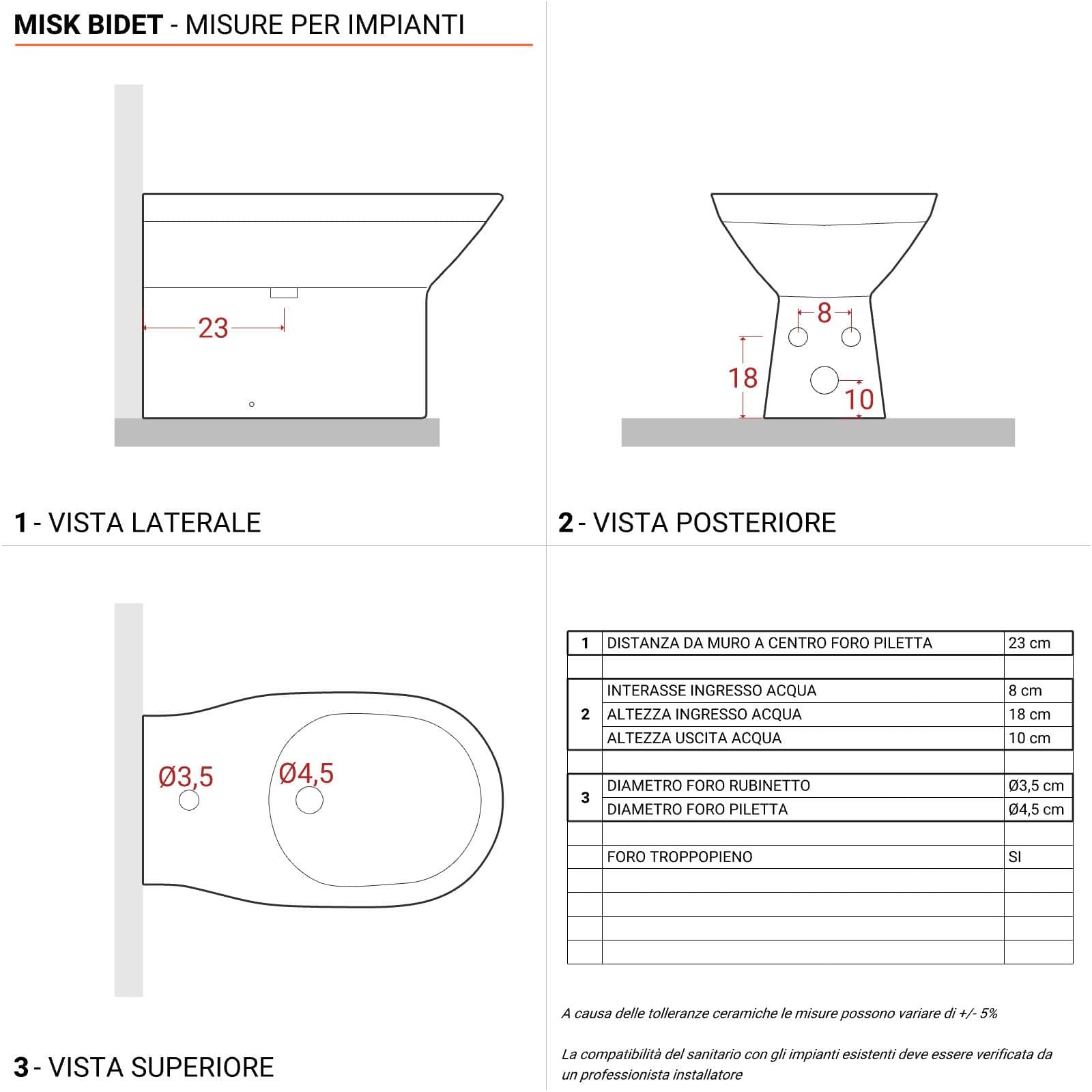 Bagno completo con mobile sospeso 90 cm bianco opaco 2 ante con sanitari con miscelatori e specchio - Davis