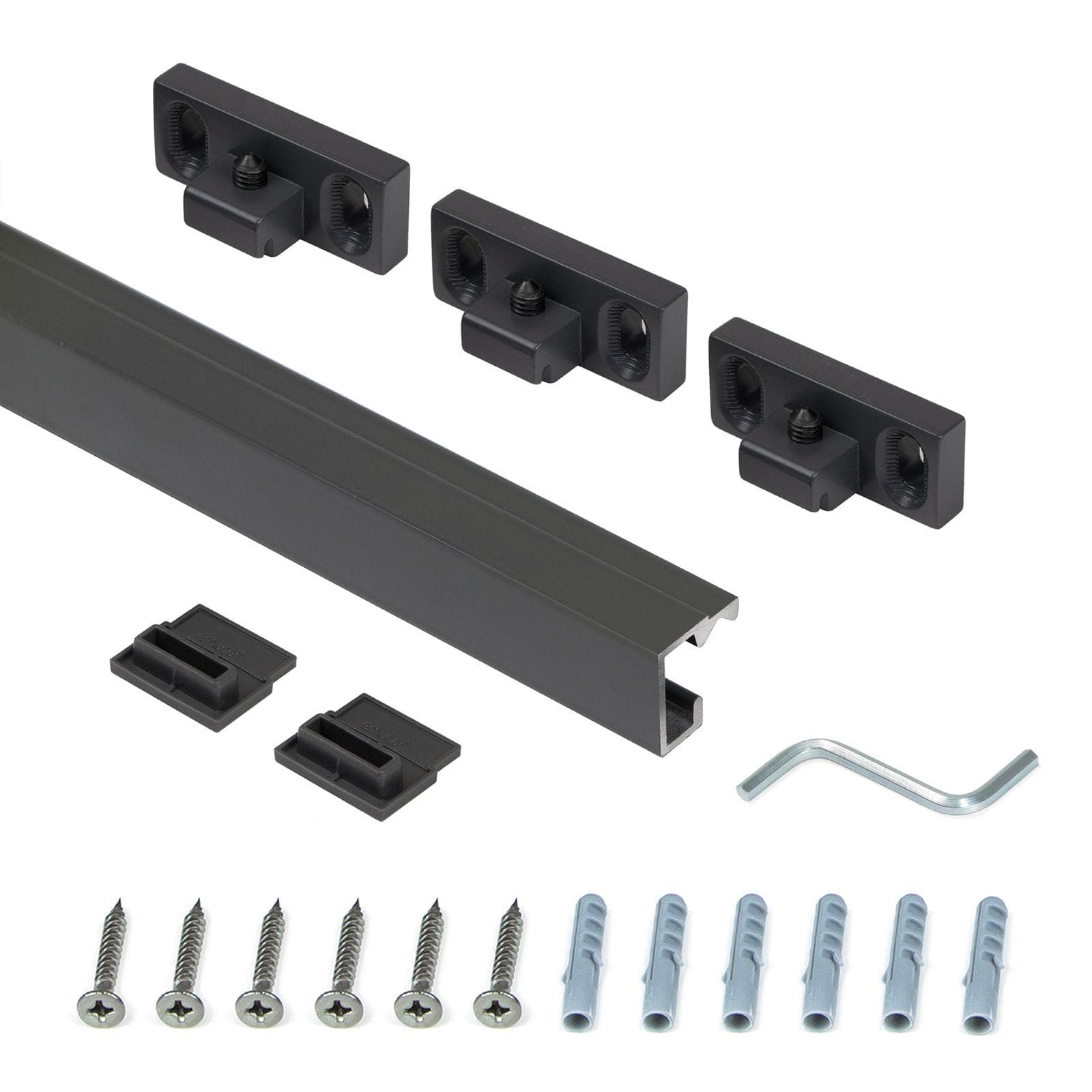 Barra portautensili 110 cm da cucina in alluminio antracite - Tensyo