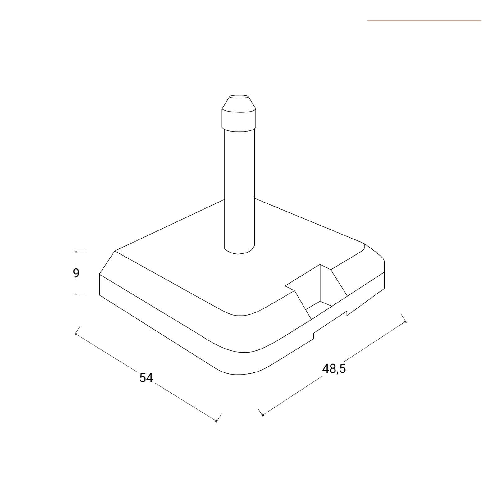 Base ombrellone con ruote 54x48 cm da 39 kg in cemento nero - Defense