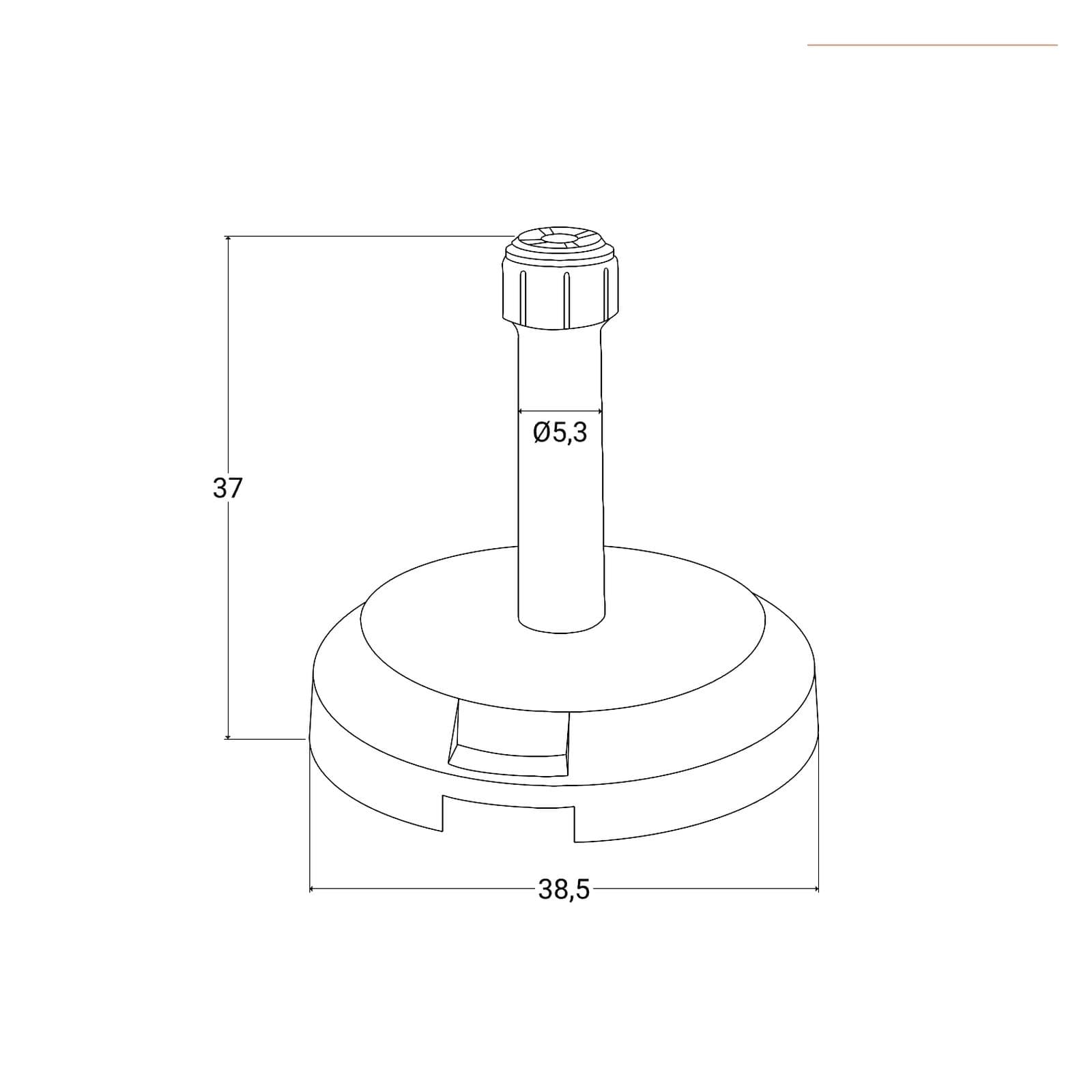 Base ombrellone rotonda 38,5 cm da 17 kg in cemento armato grafite - Aurelio