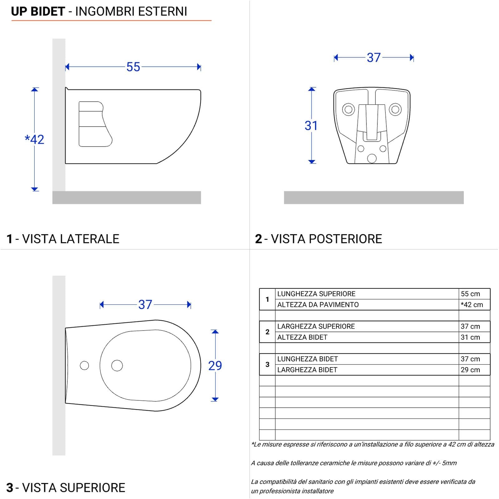 UP BIDET SOSPESO