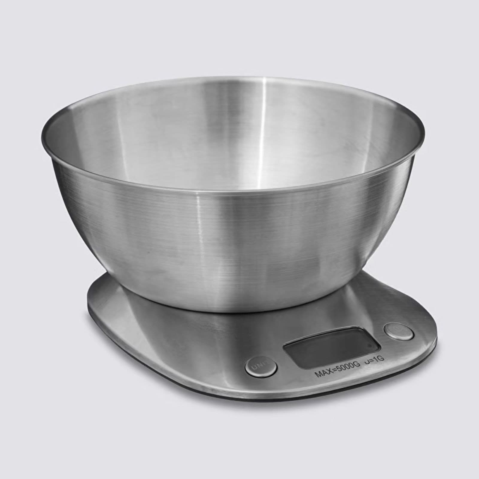 Bilancia alimentare digitale con ciotola in acciaio inox