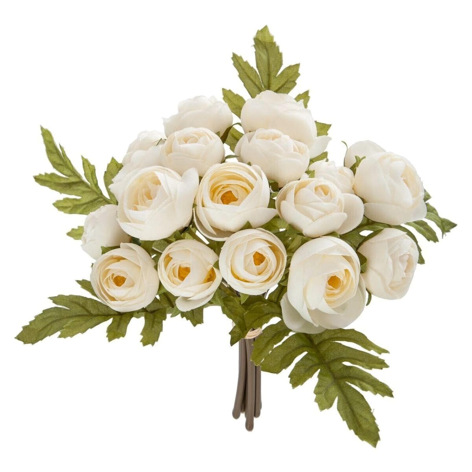 Bouquet di camelie artificiali 30h cm beige