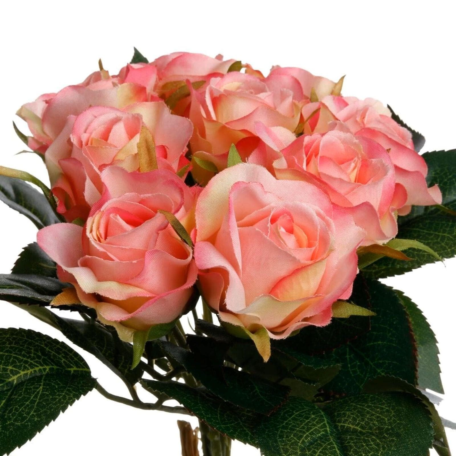 Bouquet di rose artificiali 24h cm rosa e beige