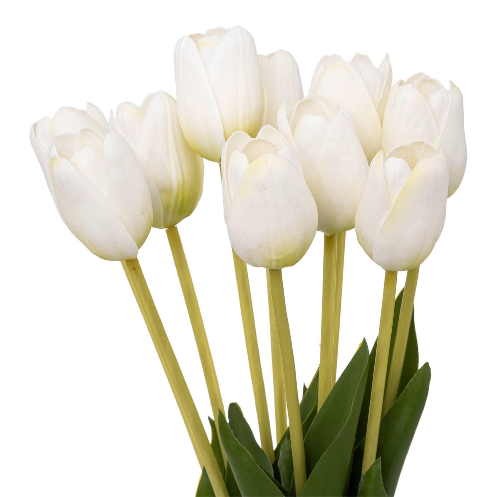 Bouquet di tulipani artificiali 48h cm bianco
