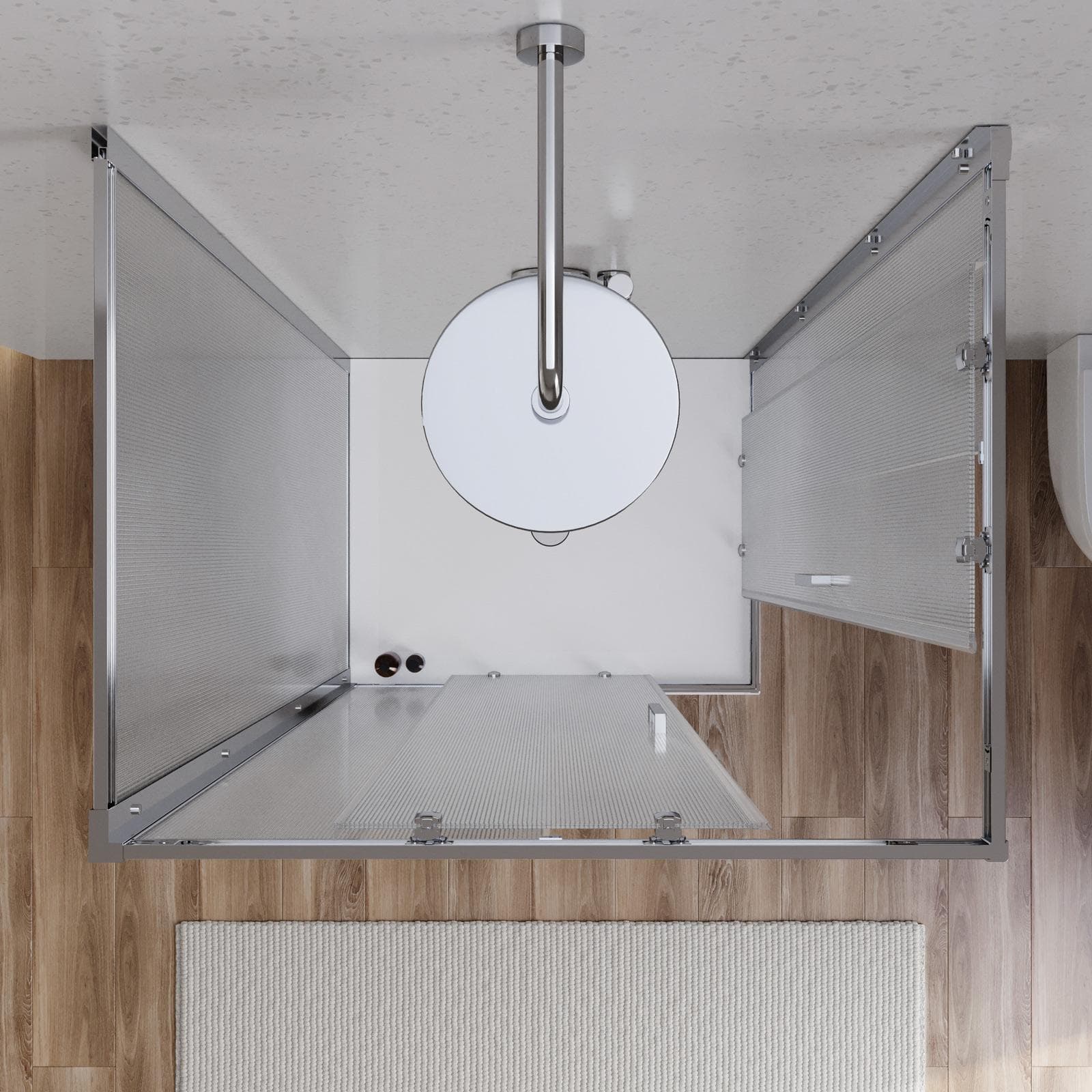 Box 3 lati 70x100x70 cm doppio scorrevole vetro temperato 6mm stampato 185h - Young