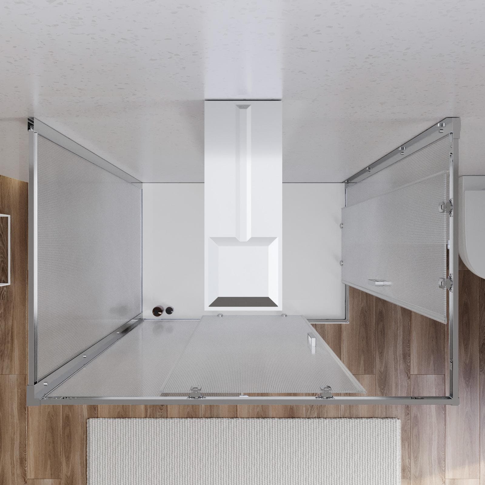 Box 3 lati 70x120x70 cm doppio scorrevole vetro temperato 6mm stampato 185h - Young
