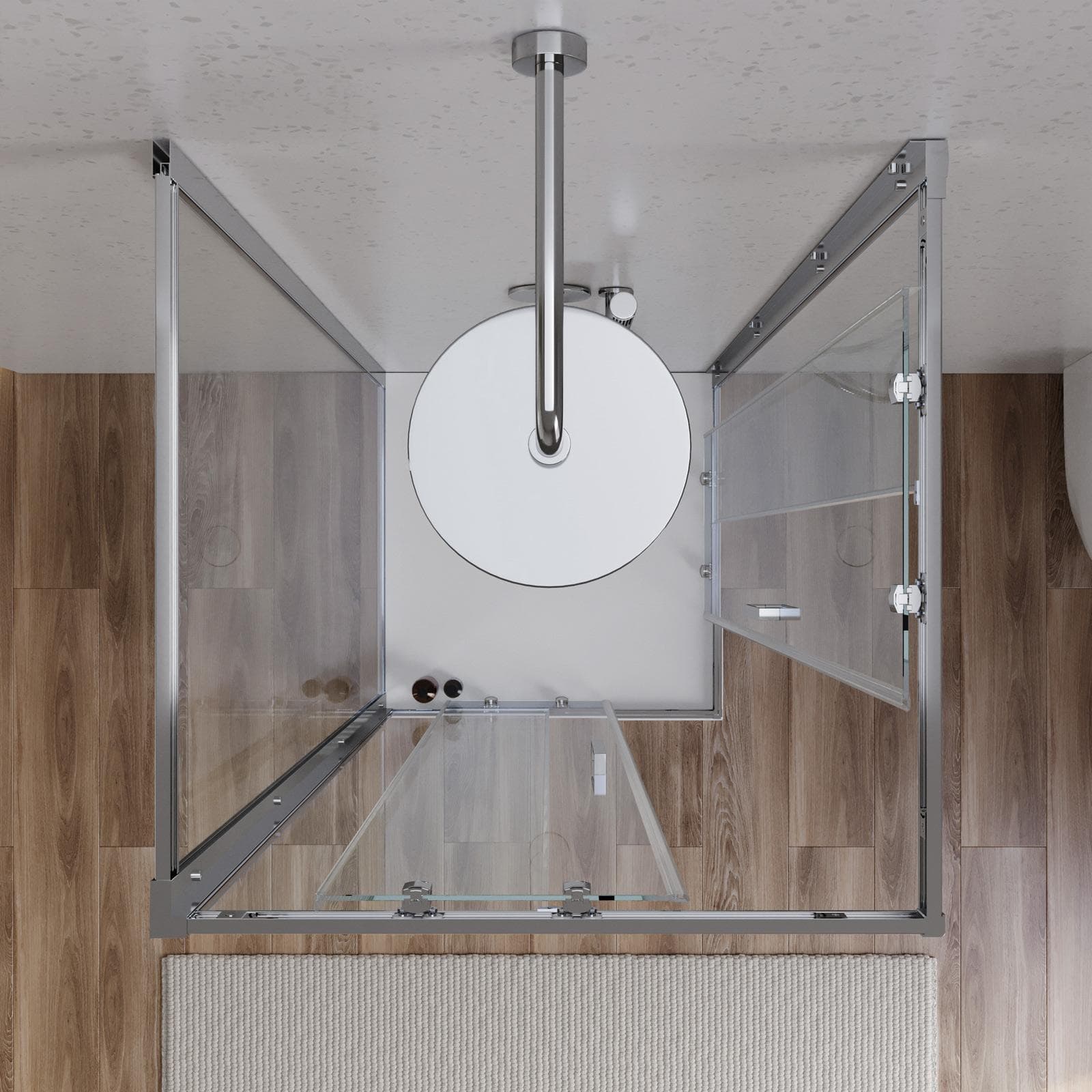 Box 3 lati 75x75x75 cm doppio scorrevole vetro temperato 6mm trasparente 185h - Young