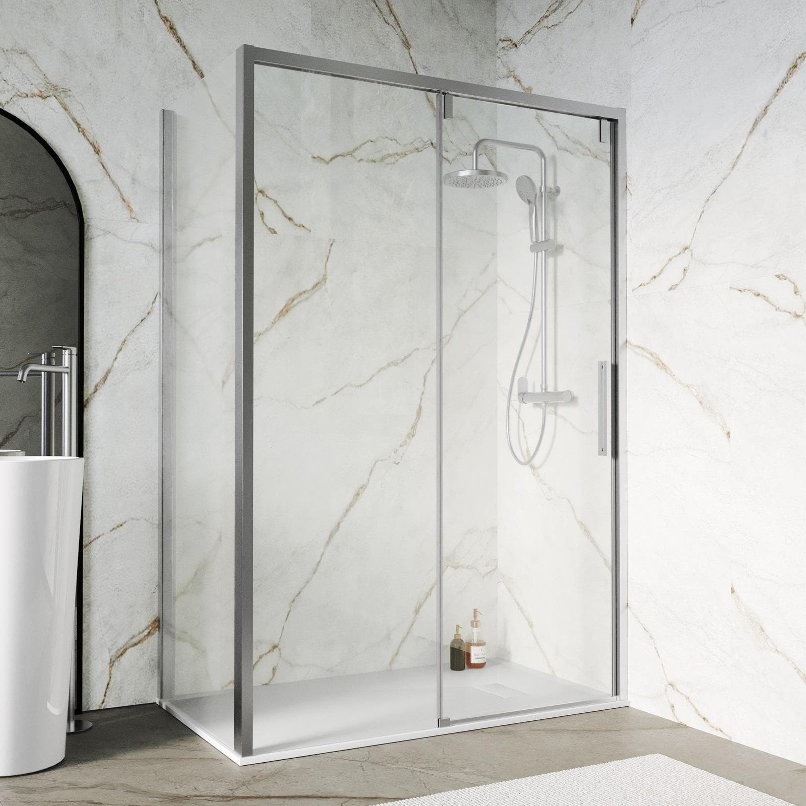 Box doccia 90x140 cm scorrevole SoftClose 8mm anticalcare 200h - Anthea