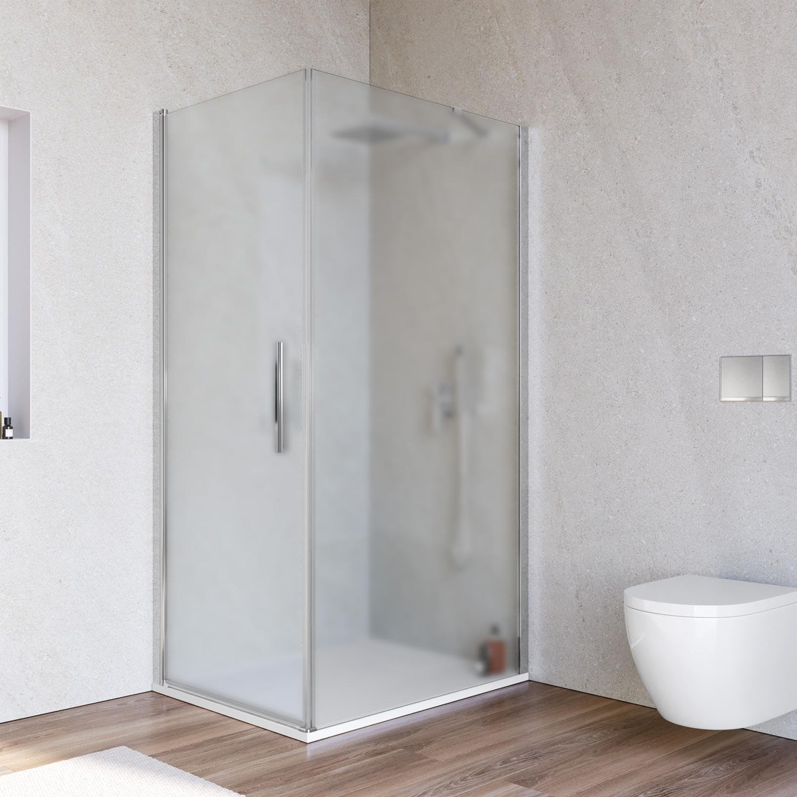 Box doccia 100x70 cm battente in vetro temperato 6mm opaco 195h - Nilo