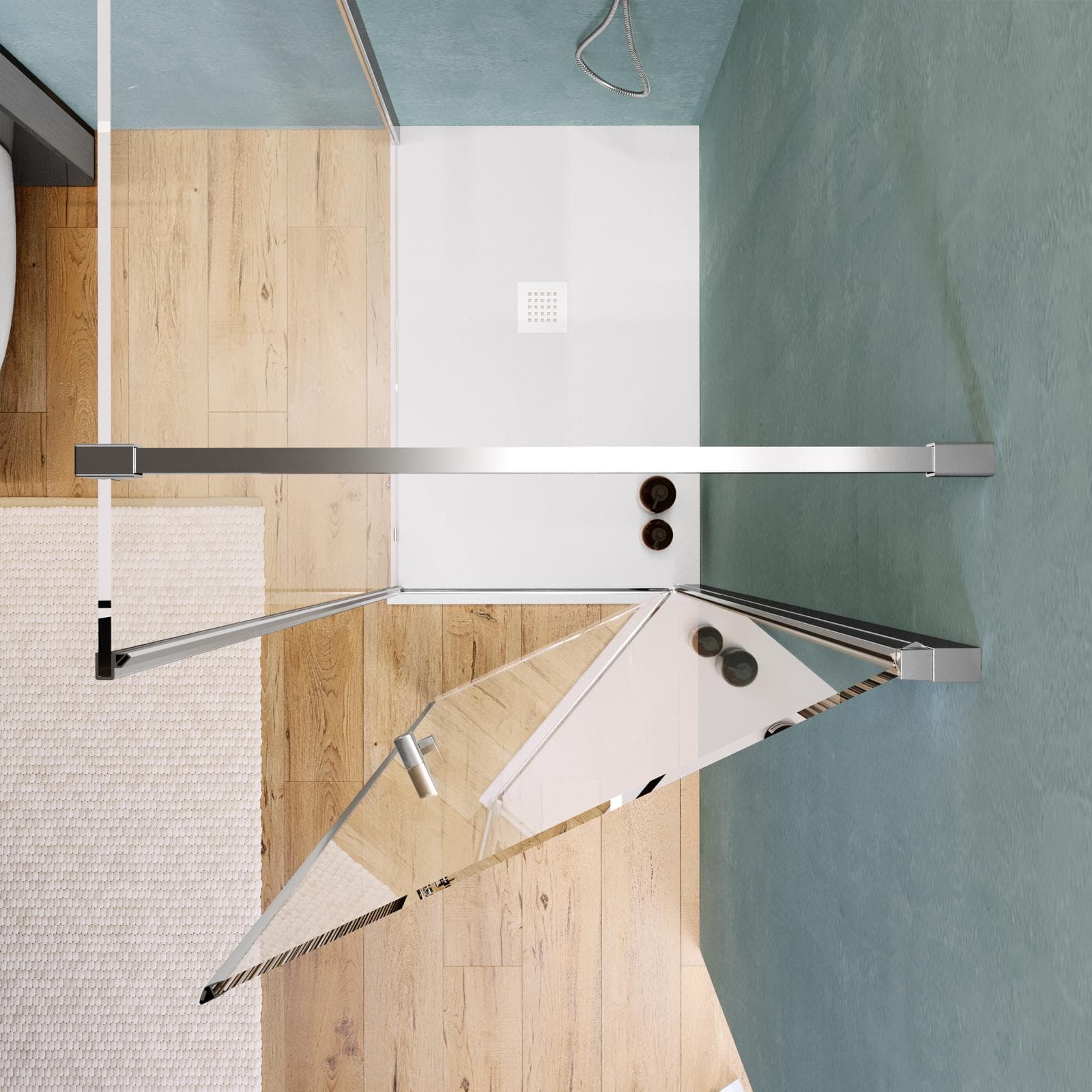 Box doccia 120X70 cm battente con vetro anticalcare trasparente e profilo cromo 200h - Artego